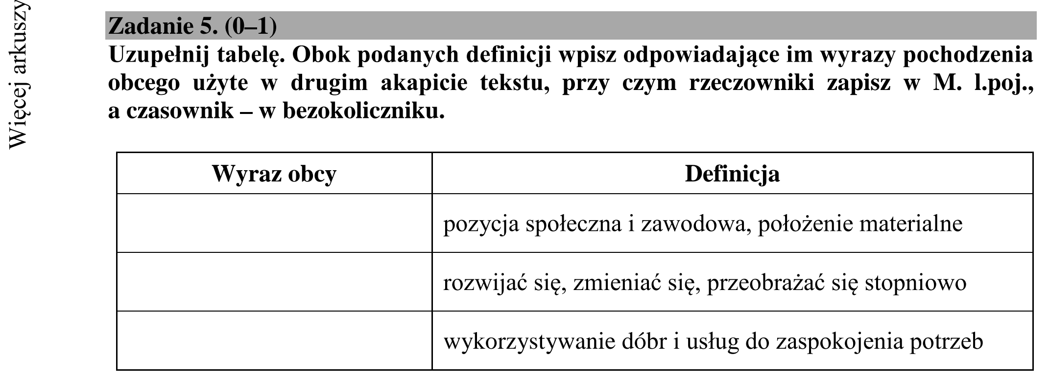 Matura dodatkowa, lipiec 2020, podgląd zadania 5