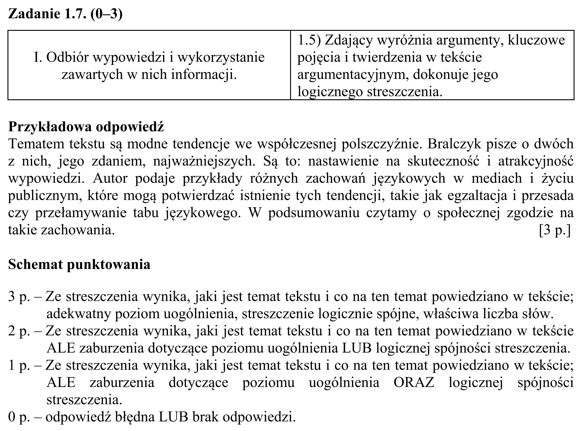 Matura, maj 2015, odpowiedź do zadania 1.7