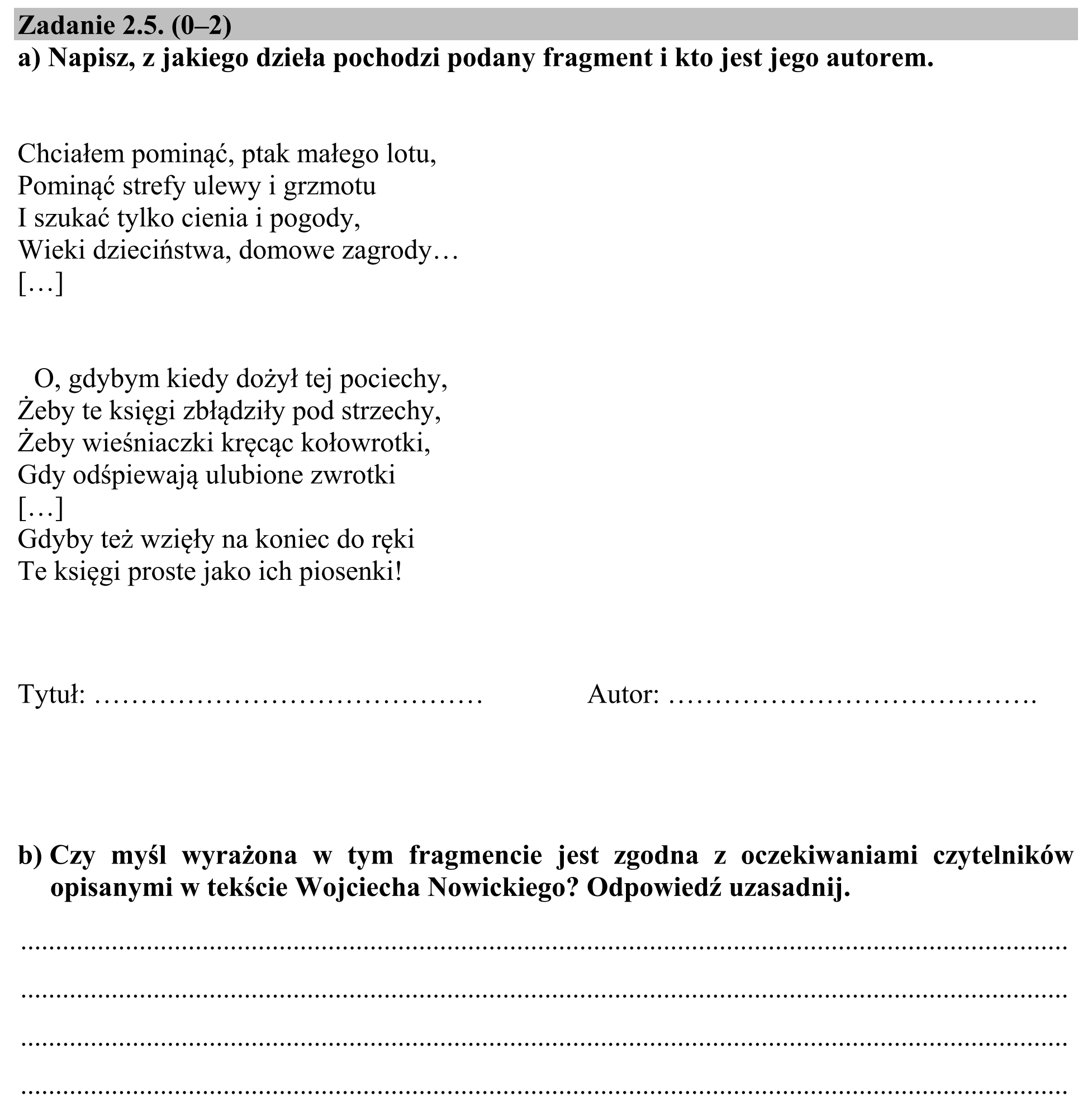 Matura, maj 2015, zadanie 2.5