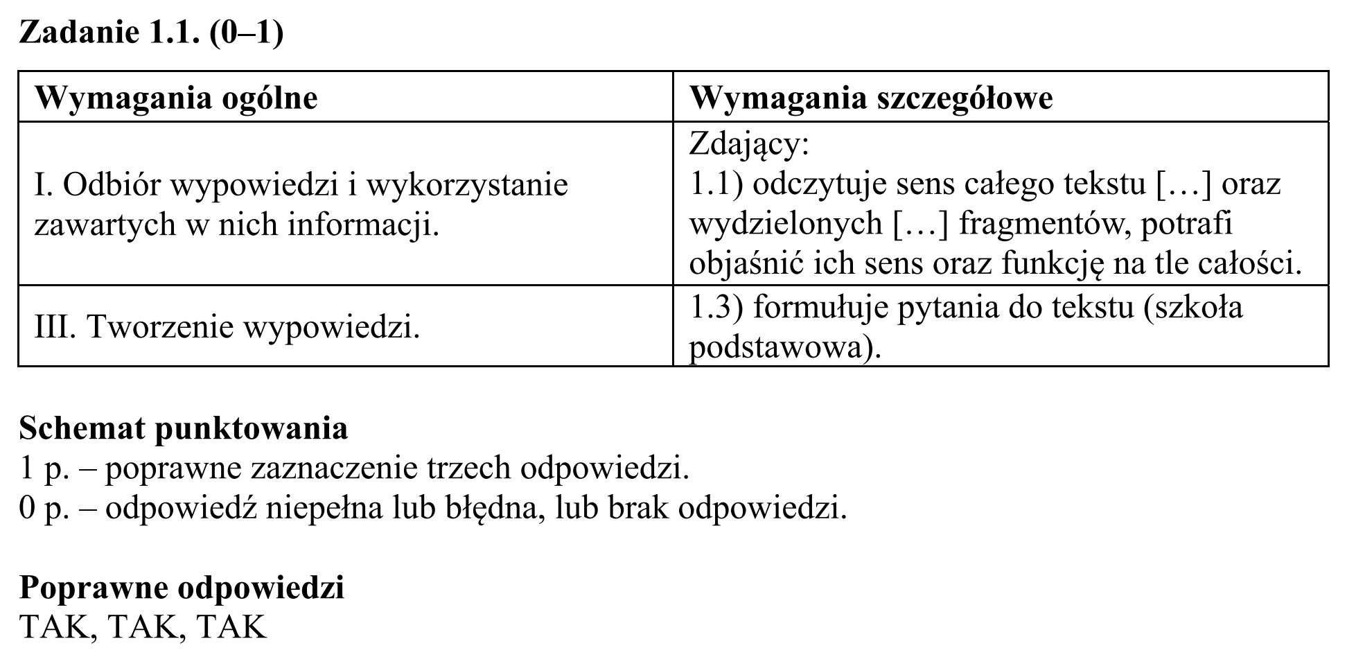 Matura, maj 2016, odpowiedź do zadania 1.1