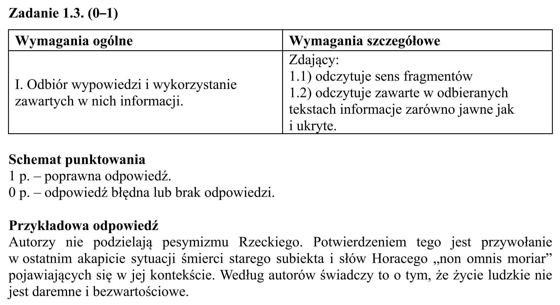 Matura, maj 2016, odpowiedź do zadania 1.3