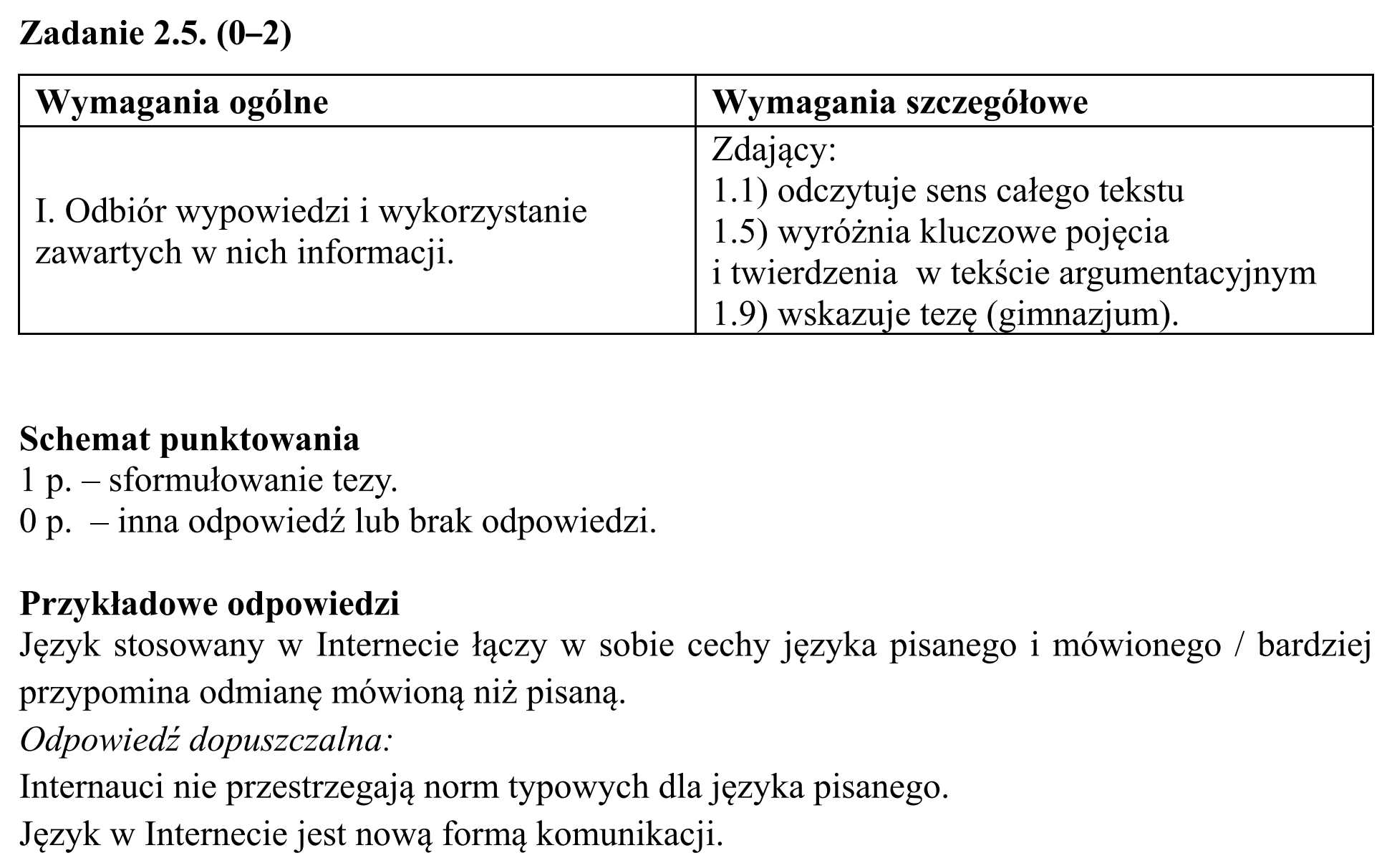 Matura, maj 2016, odpowiedź do zadania 2.5