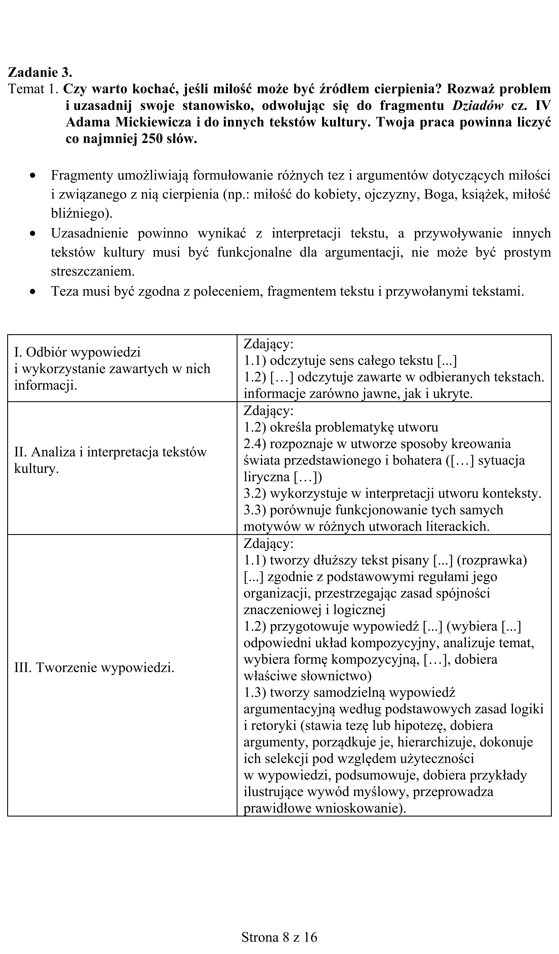 Matura, maj 2016, odpowiedź do zadania 3
