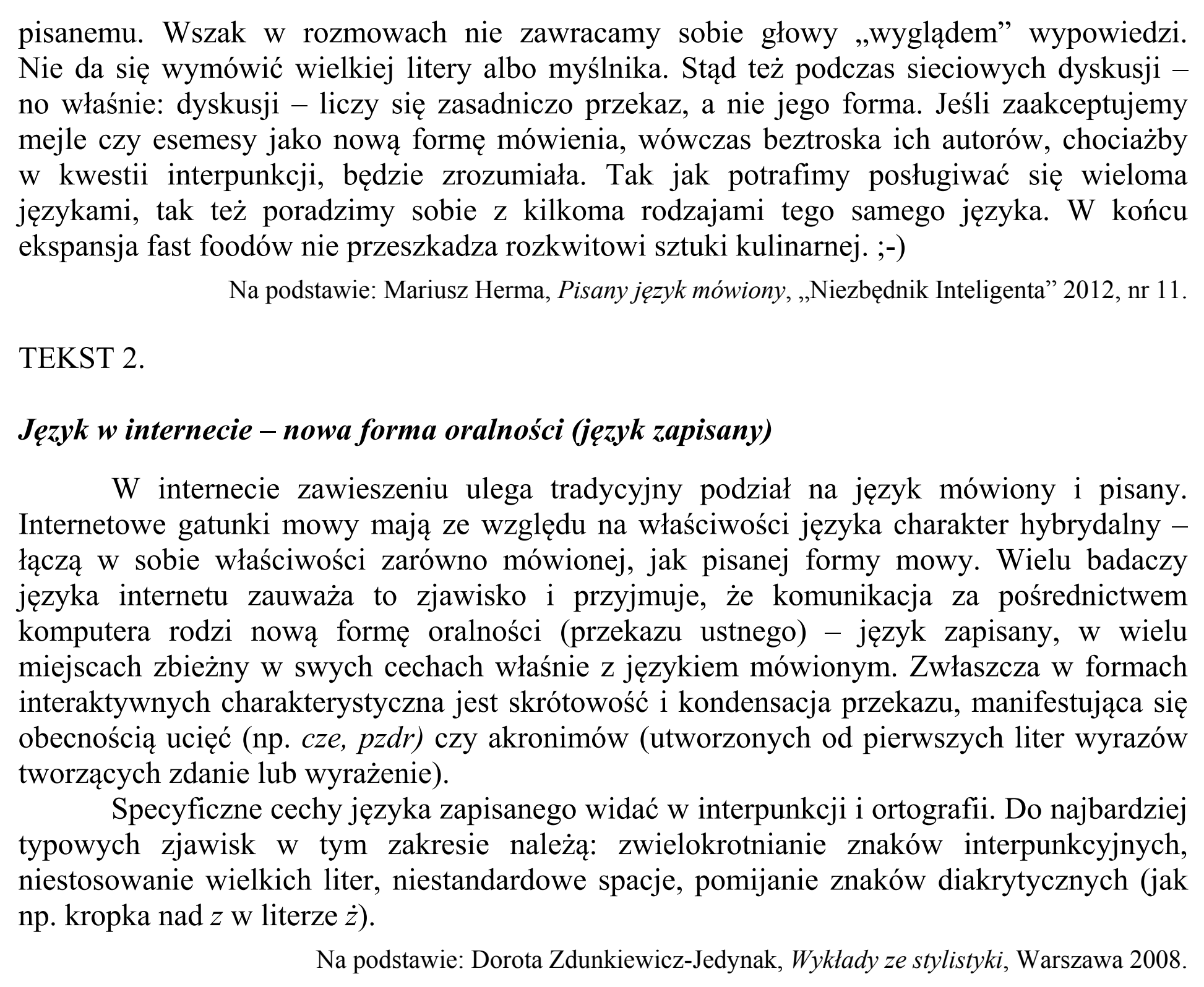 Matura, maj 2016, wstęp zadania 2, fragment 2