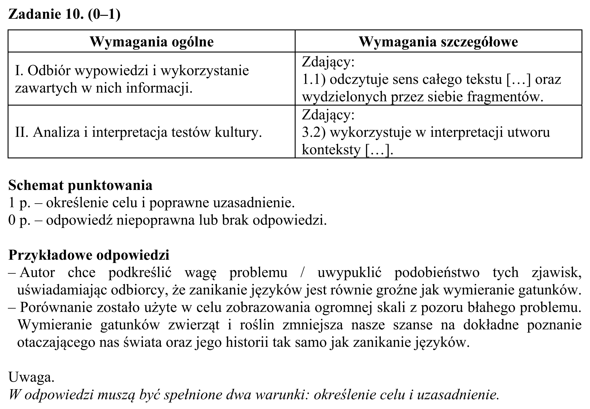 Matura, maj 2017, odpowiedź do zadania 10
