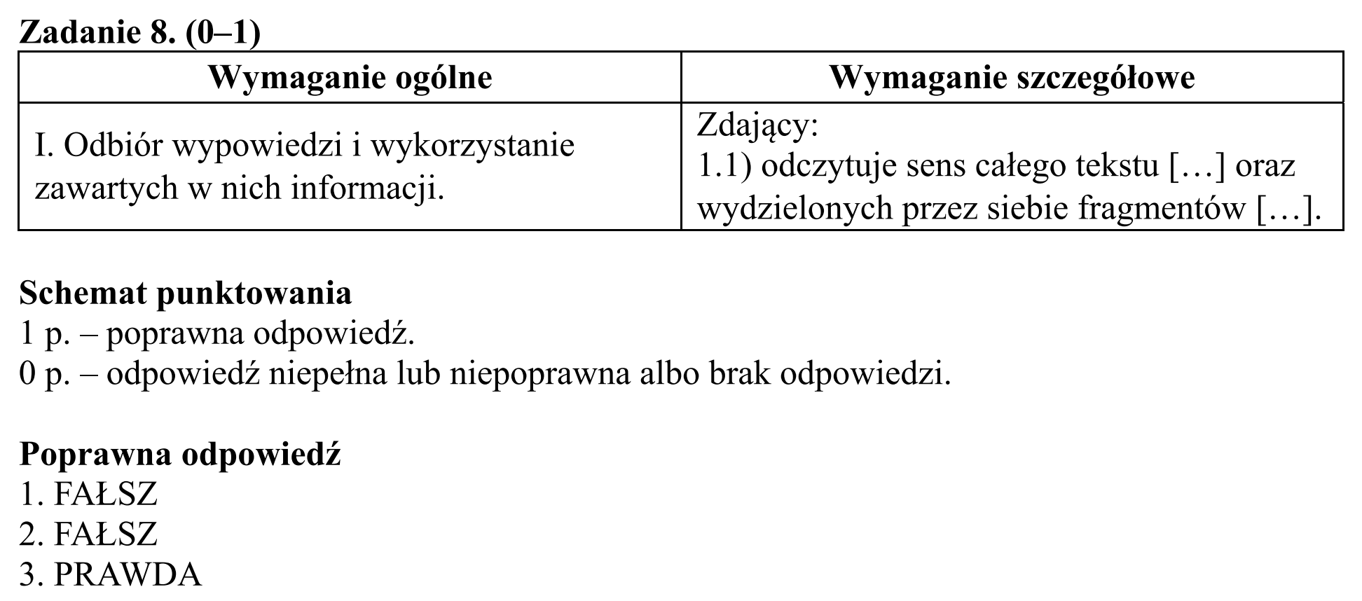Matura, maj 2018, odpowiedź do zadania 8