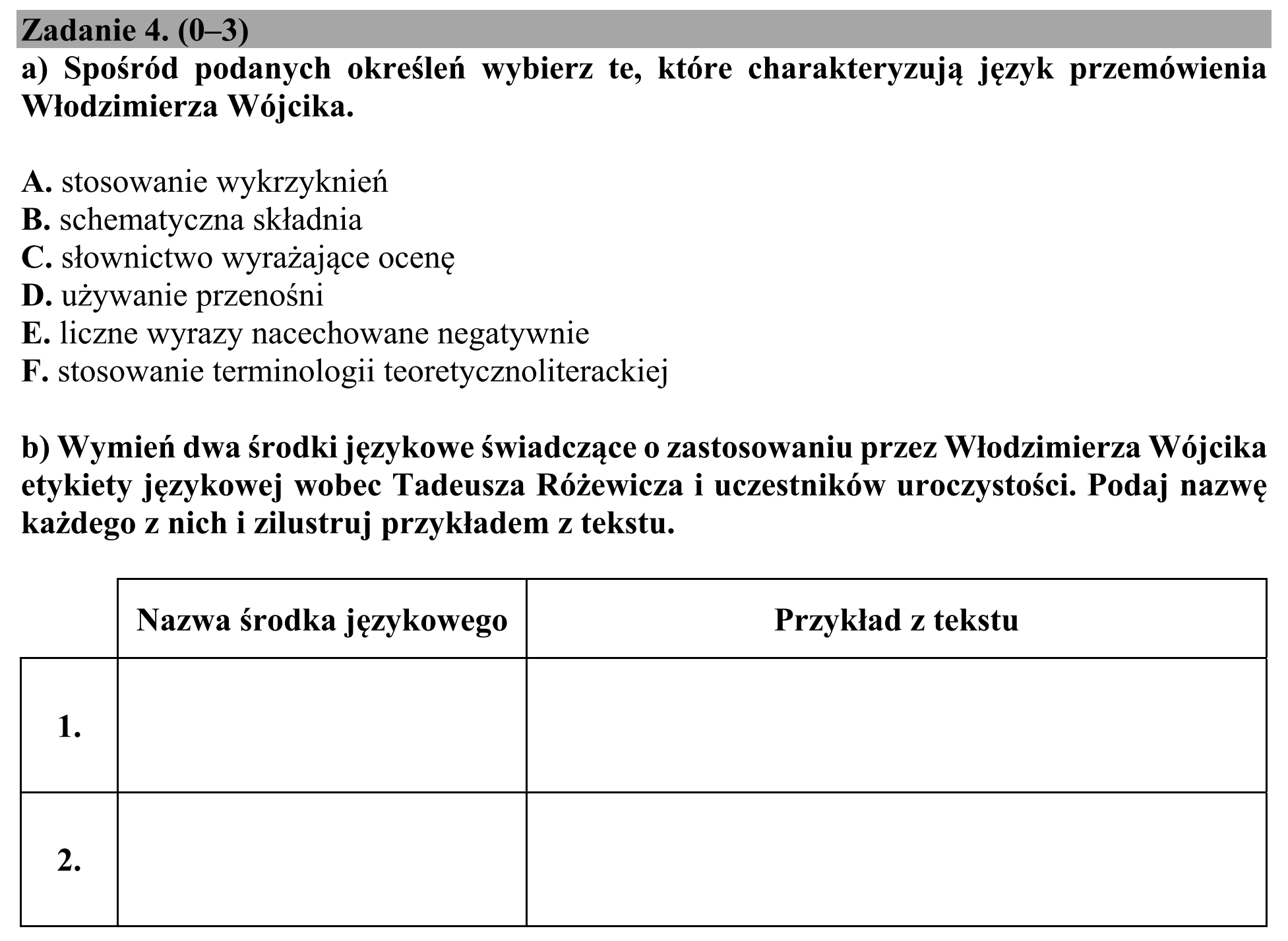 Matura, maj 2018, podgląd zadania 4