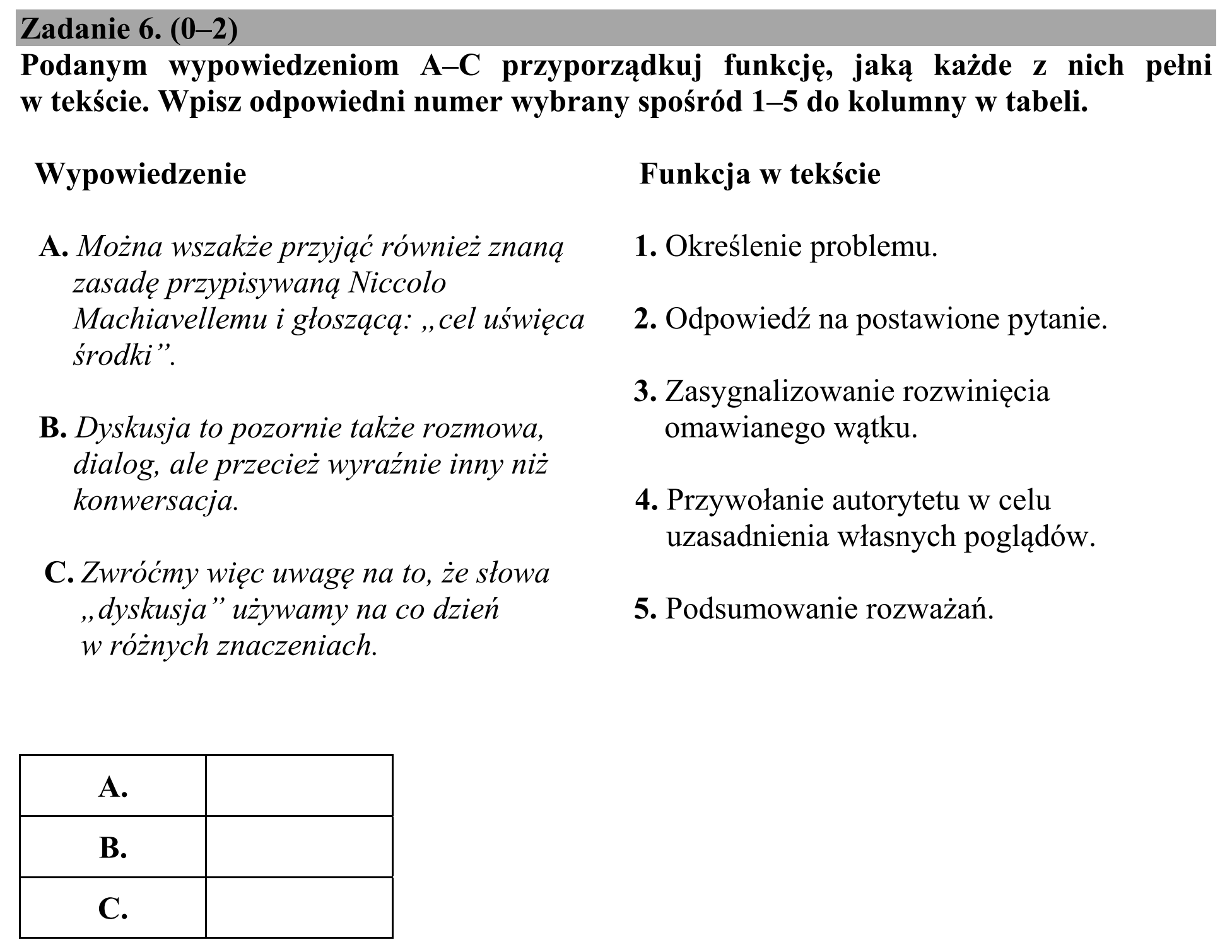 Matura, maj 2019, podgląd zadania 6, fragment 1