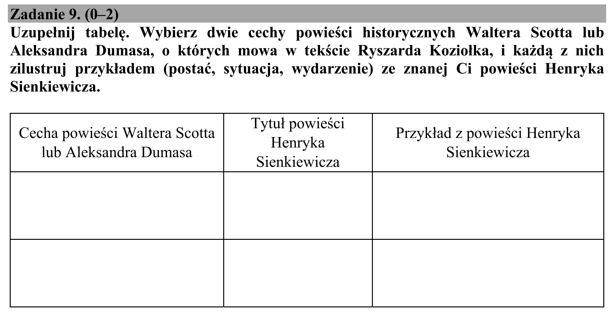 Matura, maj 2019, podgląd zadania 9