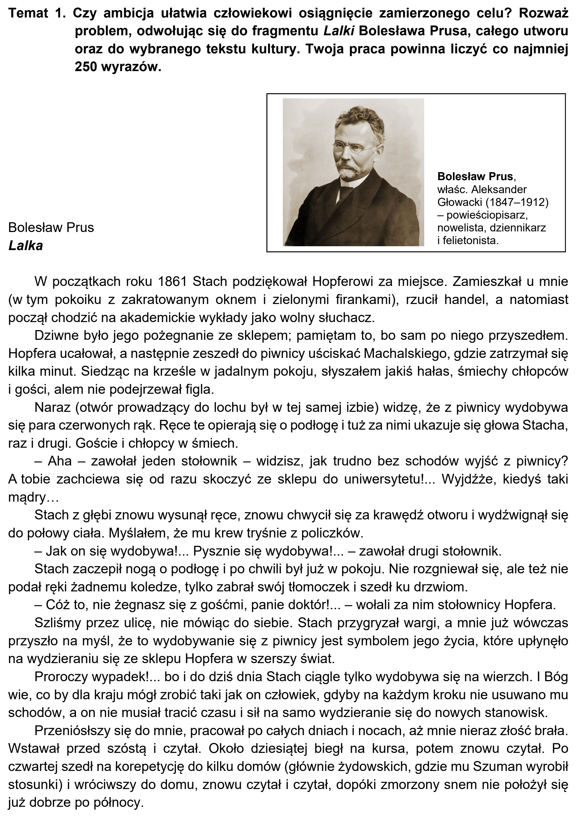 Matura, maj 2021, podgląd zadania 1, fragment 1