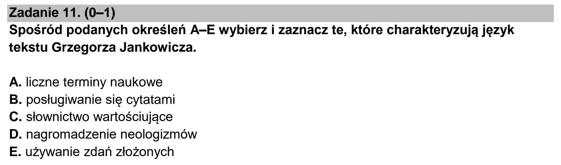 Matura, maj 2022, podgląd zadania 11