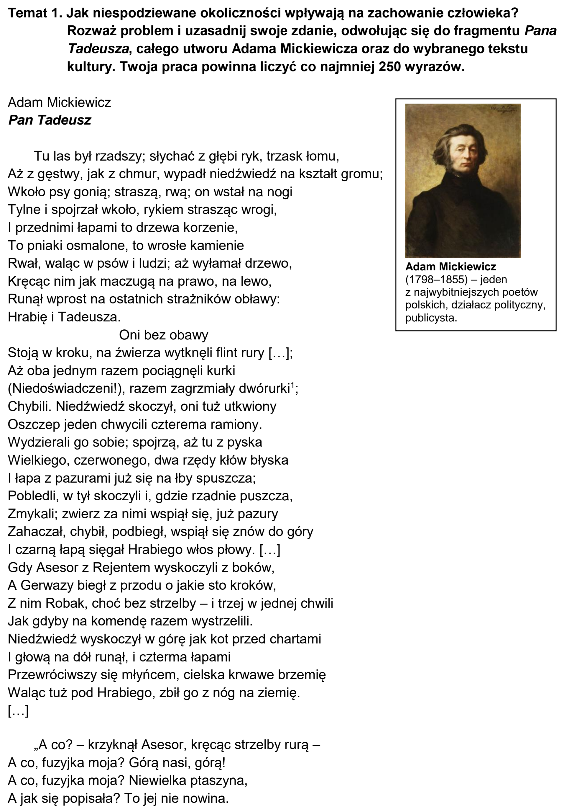 Matura, maj 2023, podgląd zadania 1, fragment 1