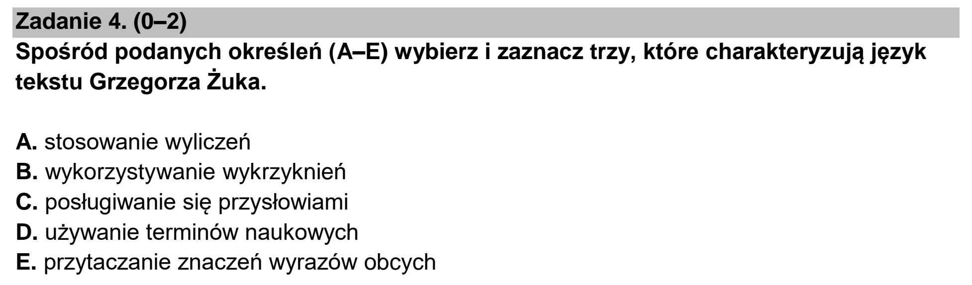 Matura, maj 2024, podgląd zadania 4