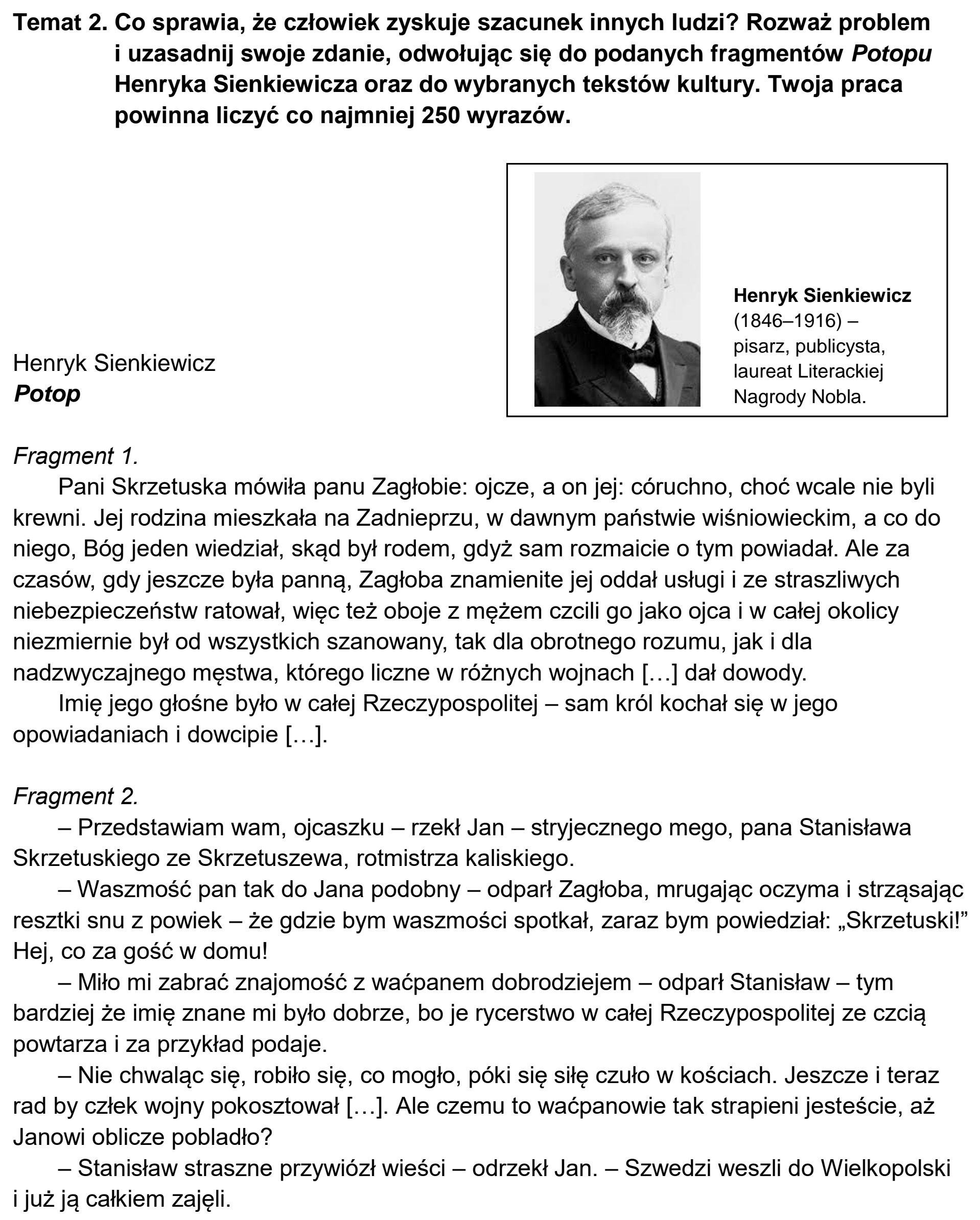 Matura, maj 2024, podgląd zadania 2, fragment 1