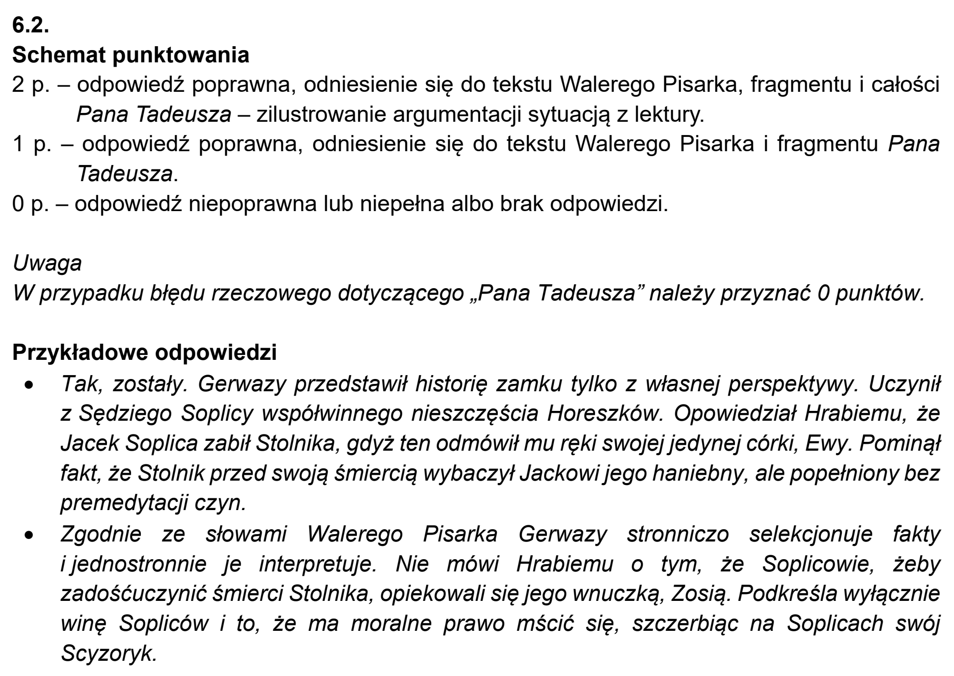 Matura próbna, marzec 2021, odpowiedź do zadania 6, fragment 2