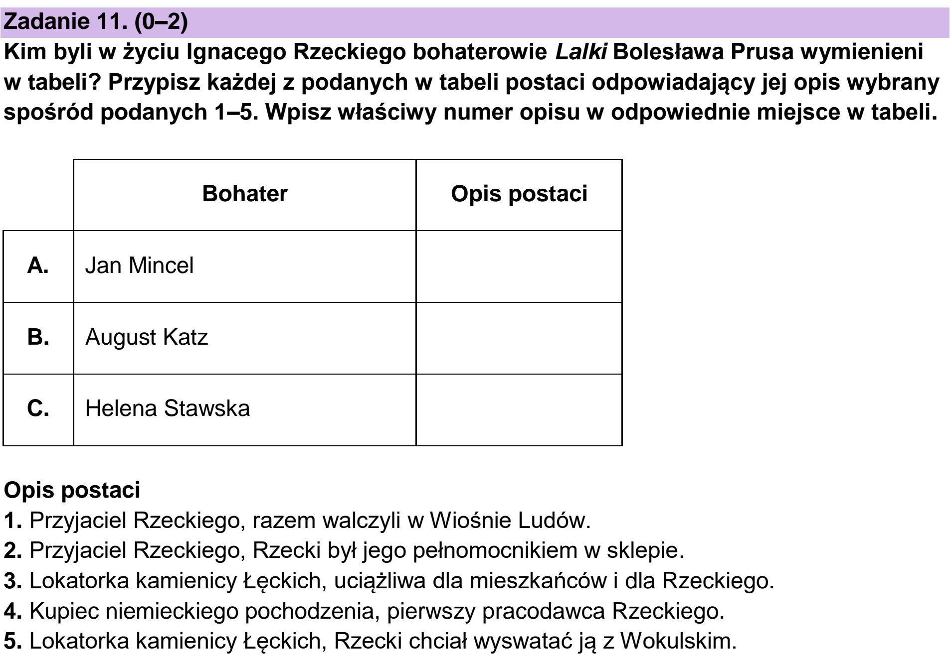 Matura dodatkowa, czerwiec 2024, podgląd zadania 11