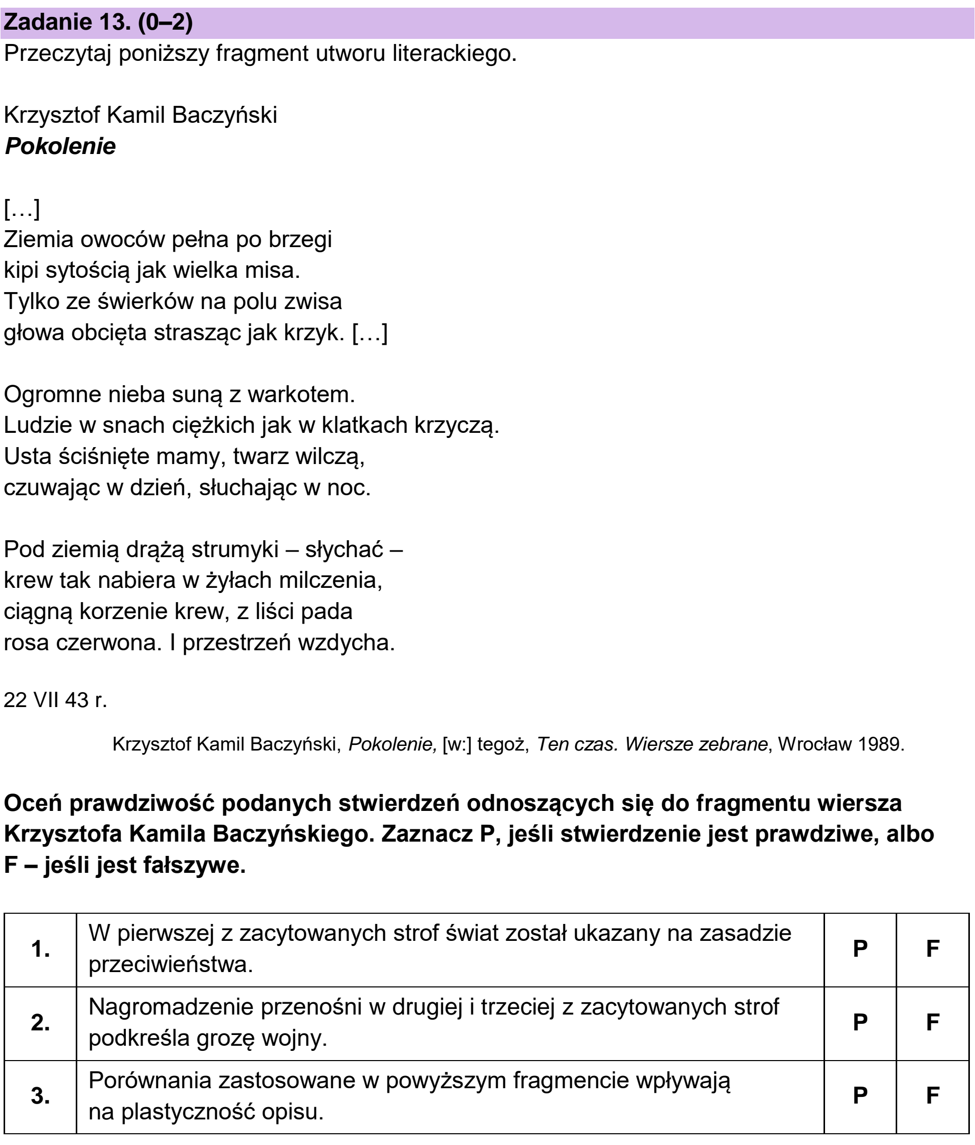 Matura dodatkowa, czerwiec 2025, podgląd zadania 13