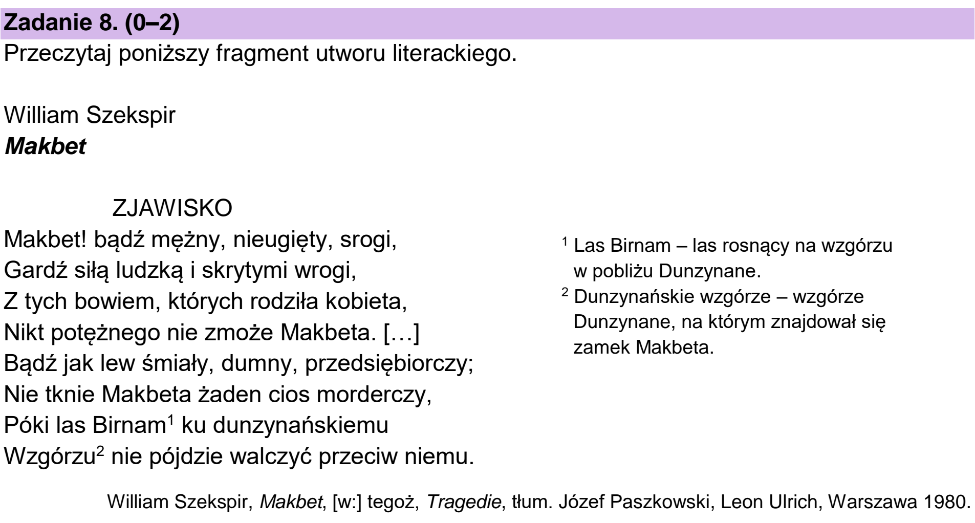 Matura dodatkowa, czerwiec 2025, podgląd zadania 8, fragment 1