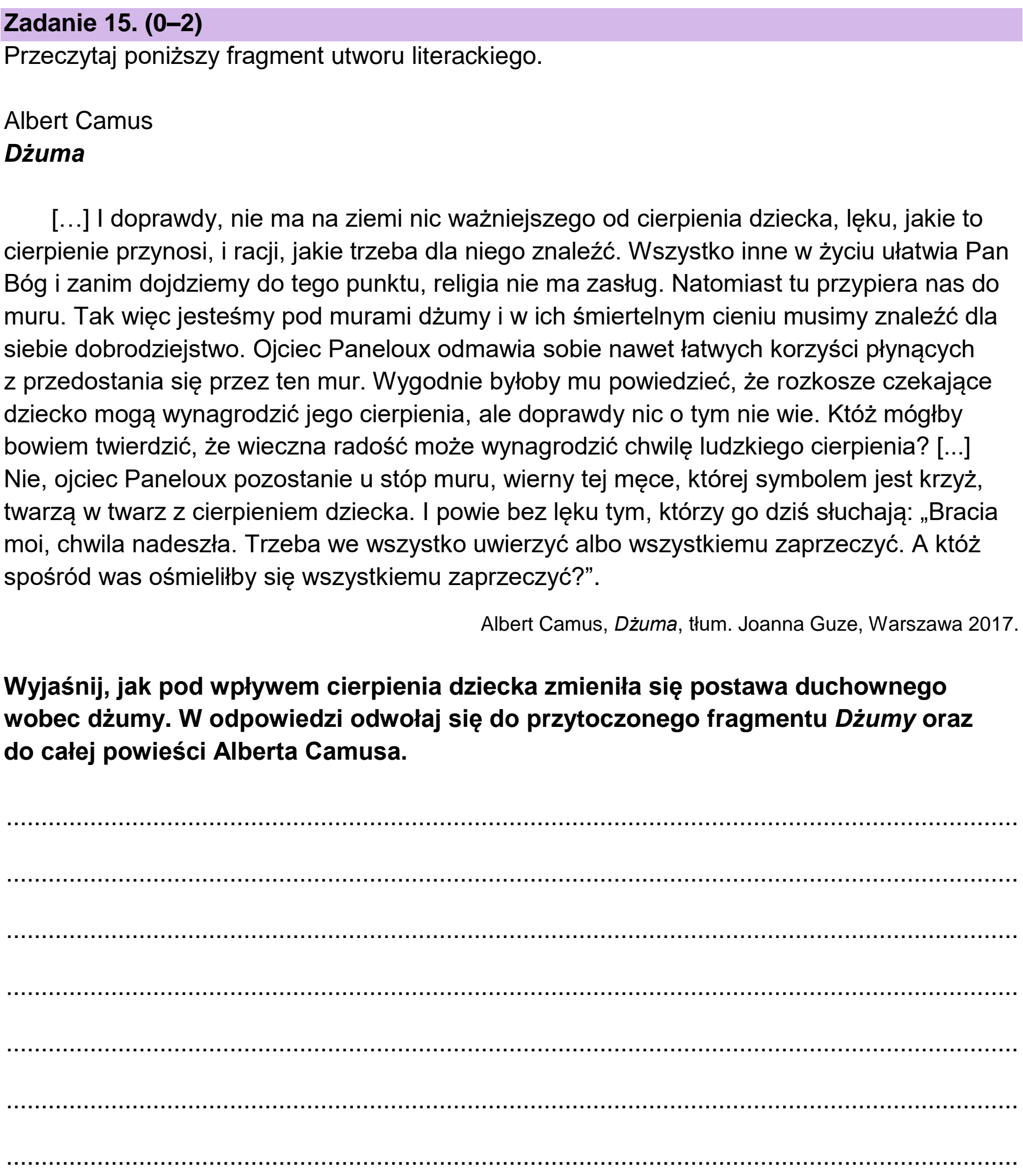 Matura dodatkowa, czerwiec 2026, podgląd zadania 15