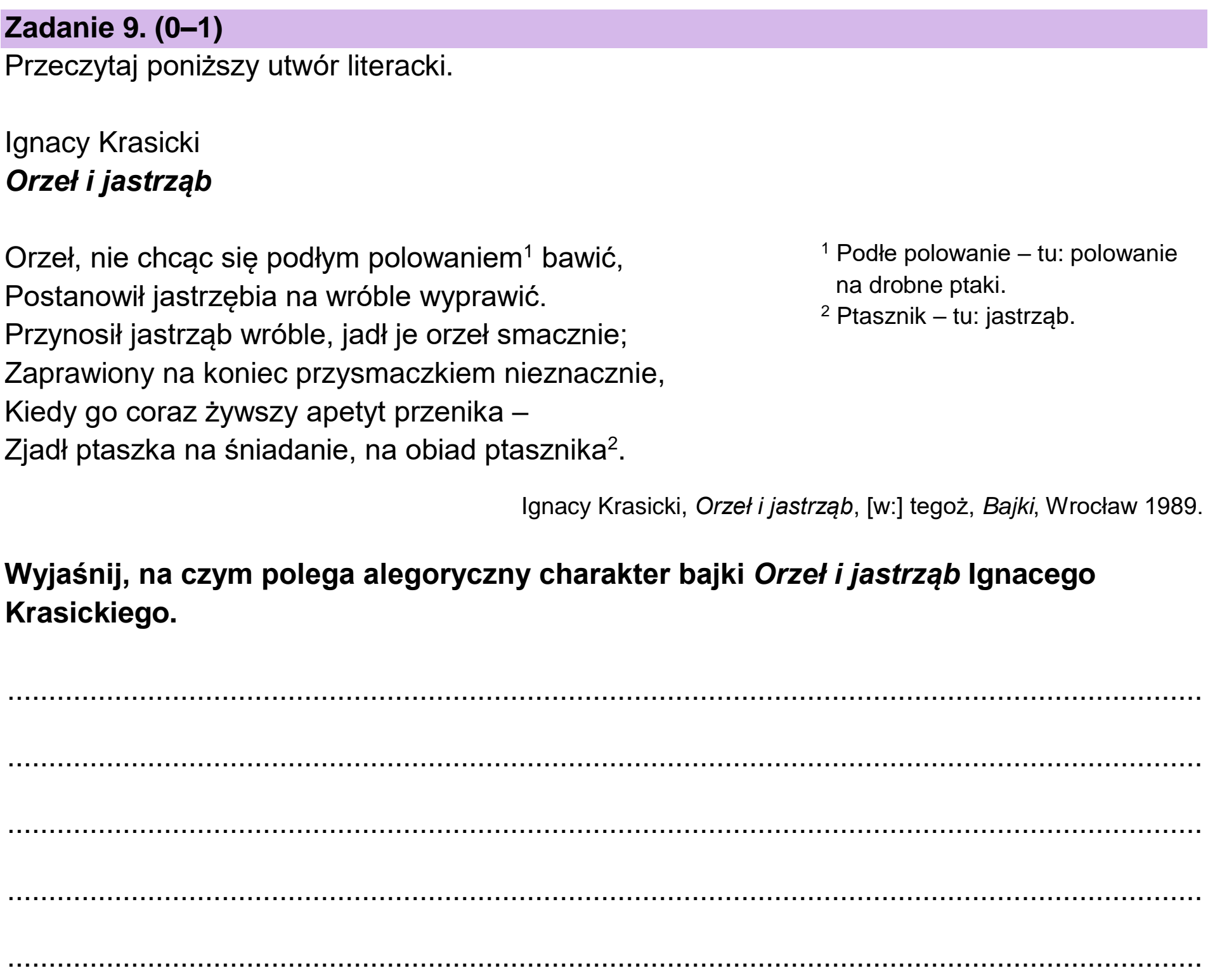Matura dodatkowa, czerwiec 2026, podgląd zadania 9