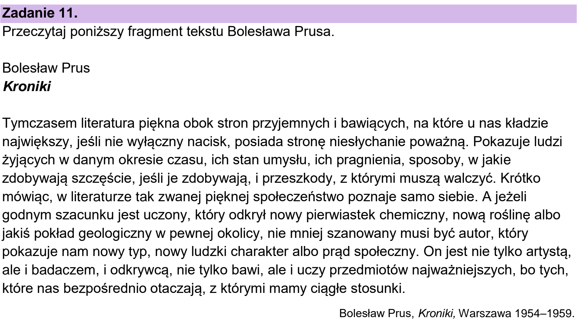 Matura próbna, grudzien 2022, wstęp zadania 11
