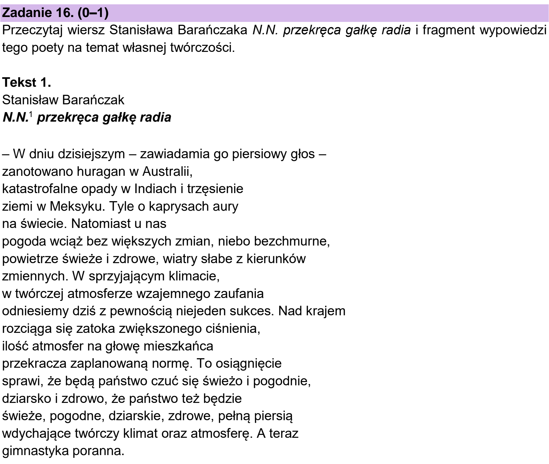 Matura próbna, grudzien 2022, podgląd zadania 16, fragment 1