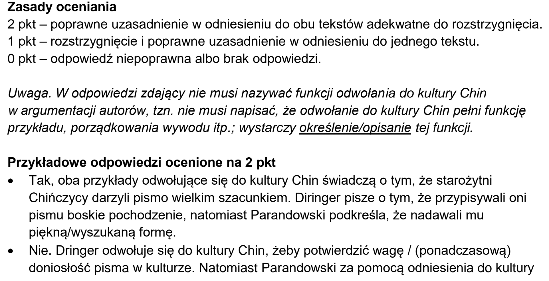 Matura próbna, grudzien 2023, odpowiedź do zadania 3, fragment 1