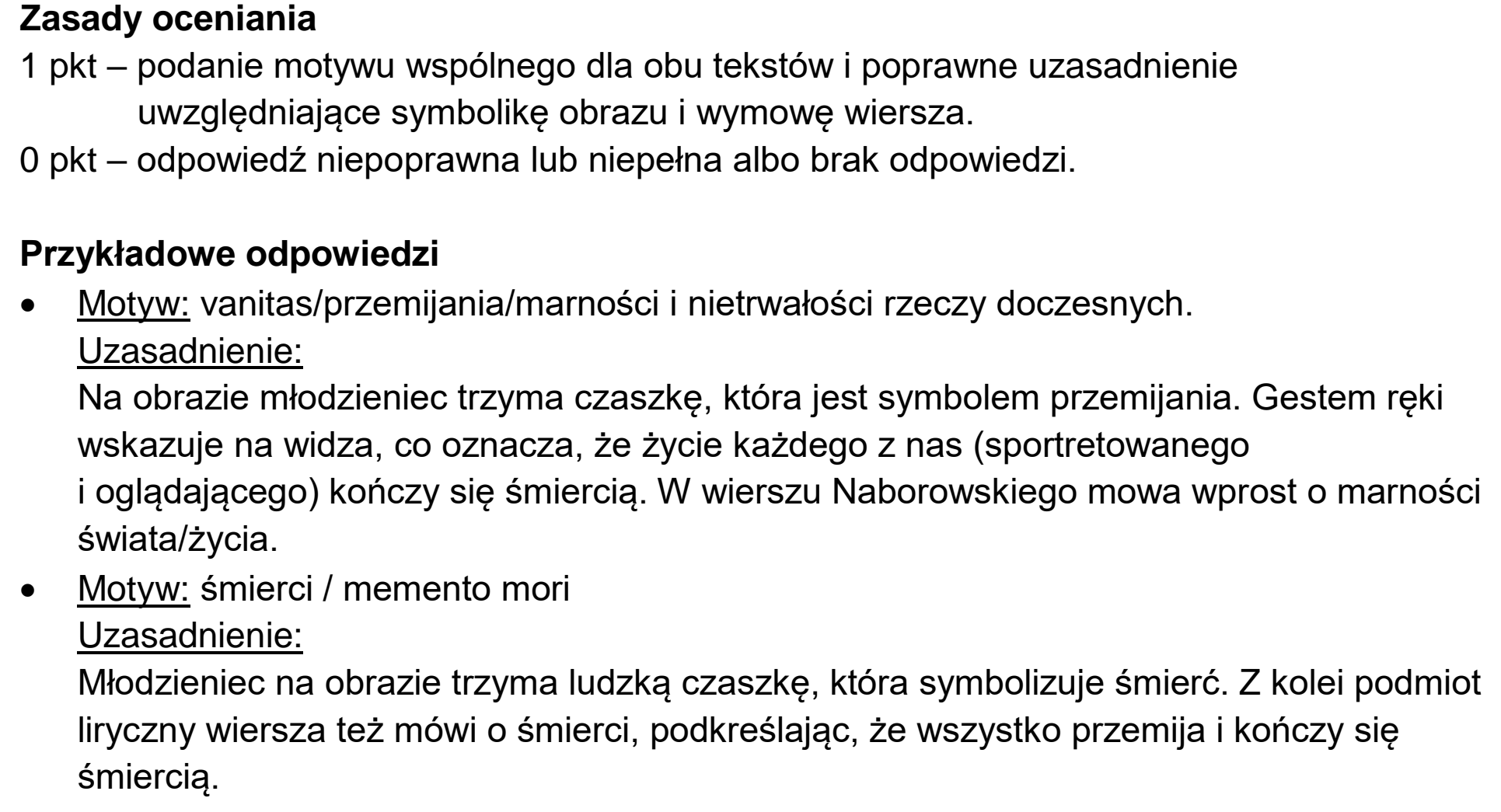 Matura, maj 2023, odpowiedź do zadania 10