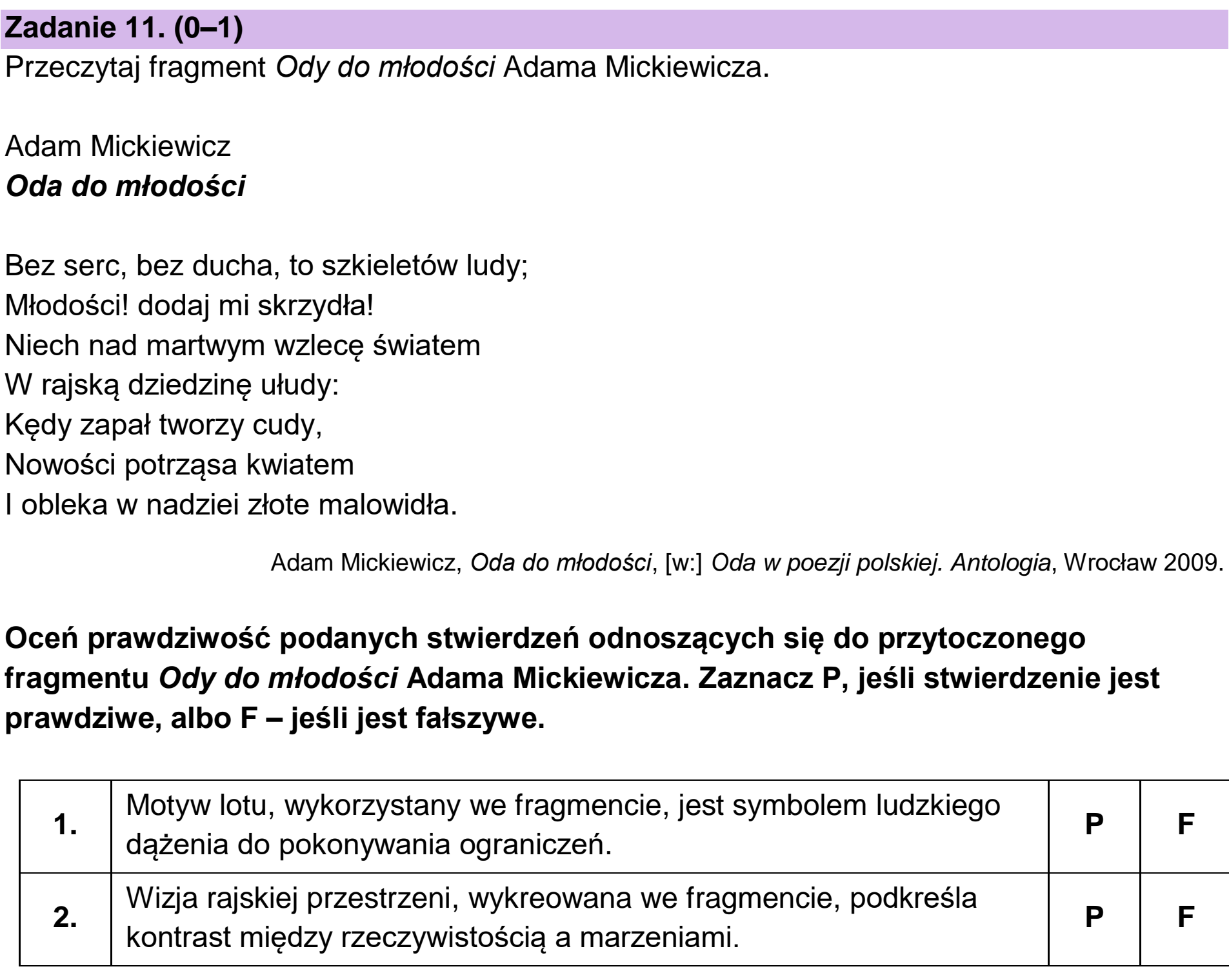 Matura, maj 2023, podgląd zadania 11