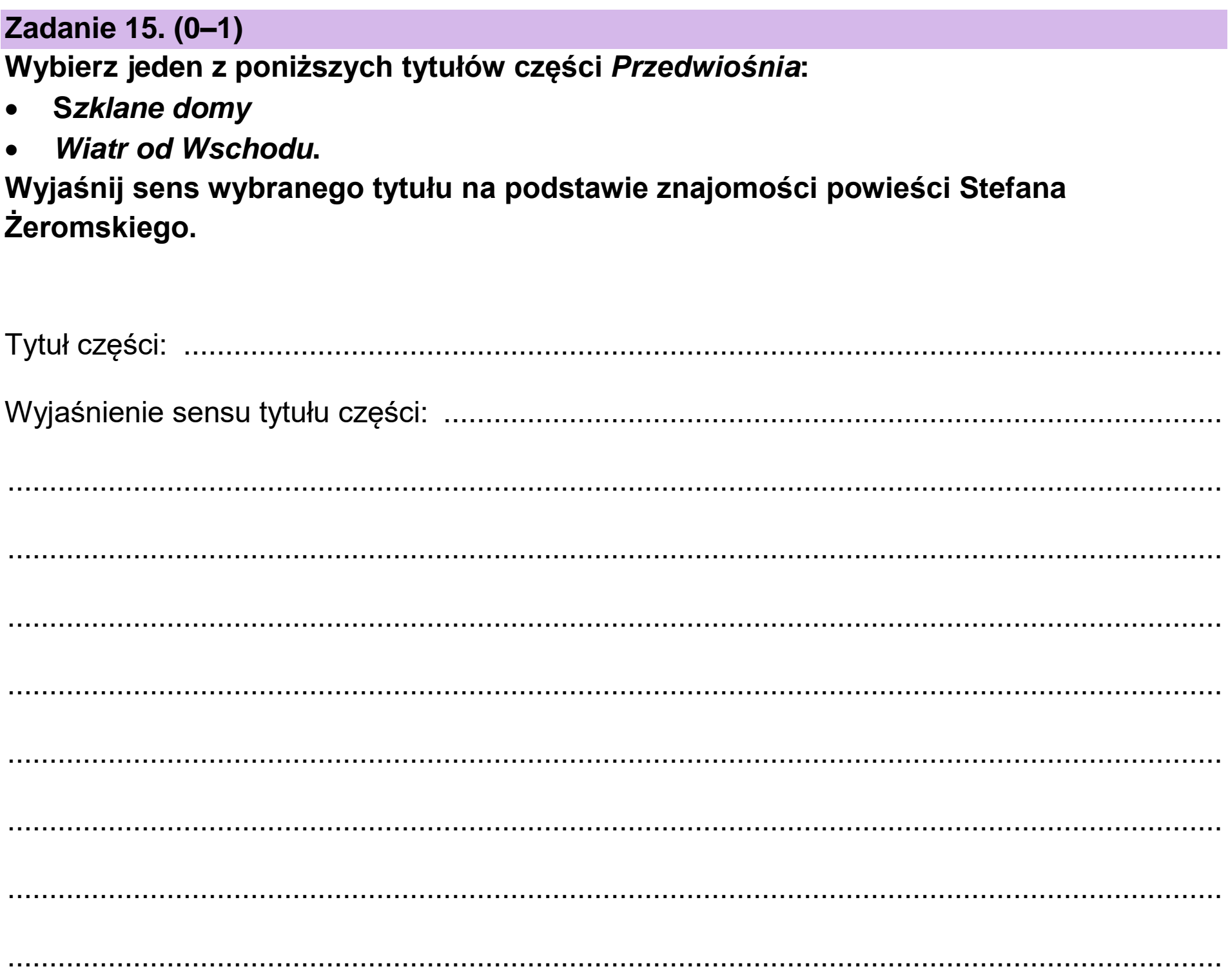 Matura, maj 2023, podgląd zadania 15