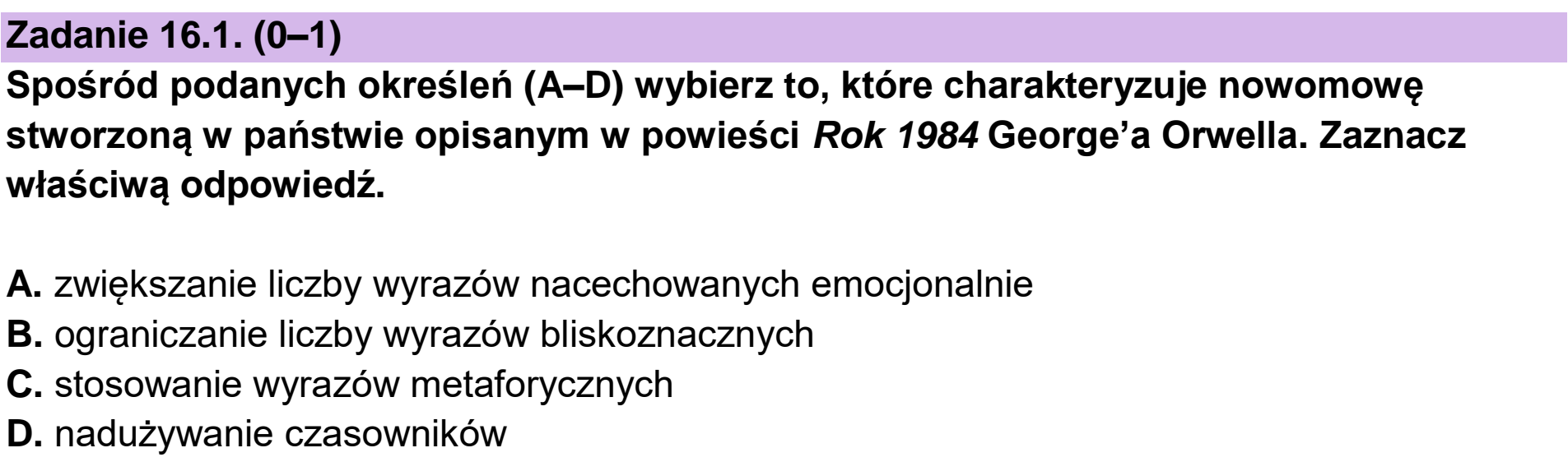 Matura, maj 2023, zadanie 16.1