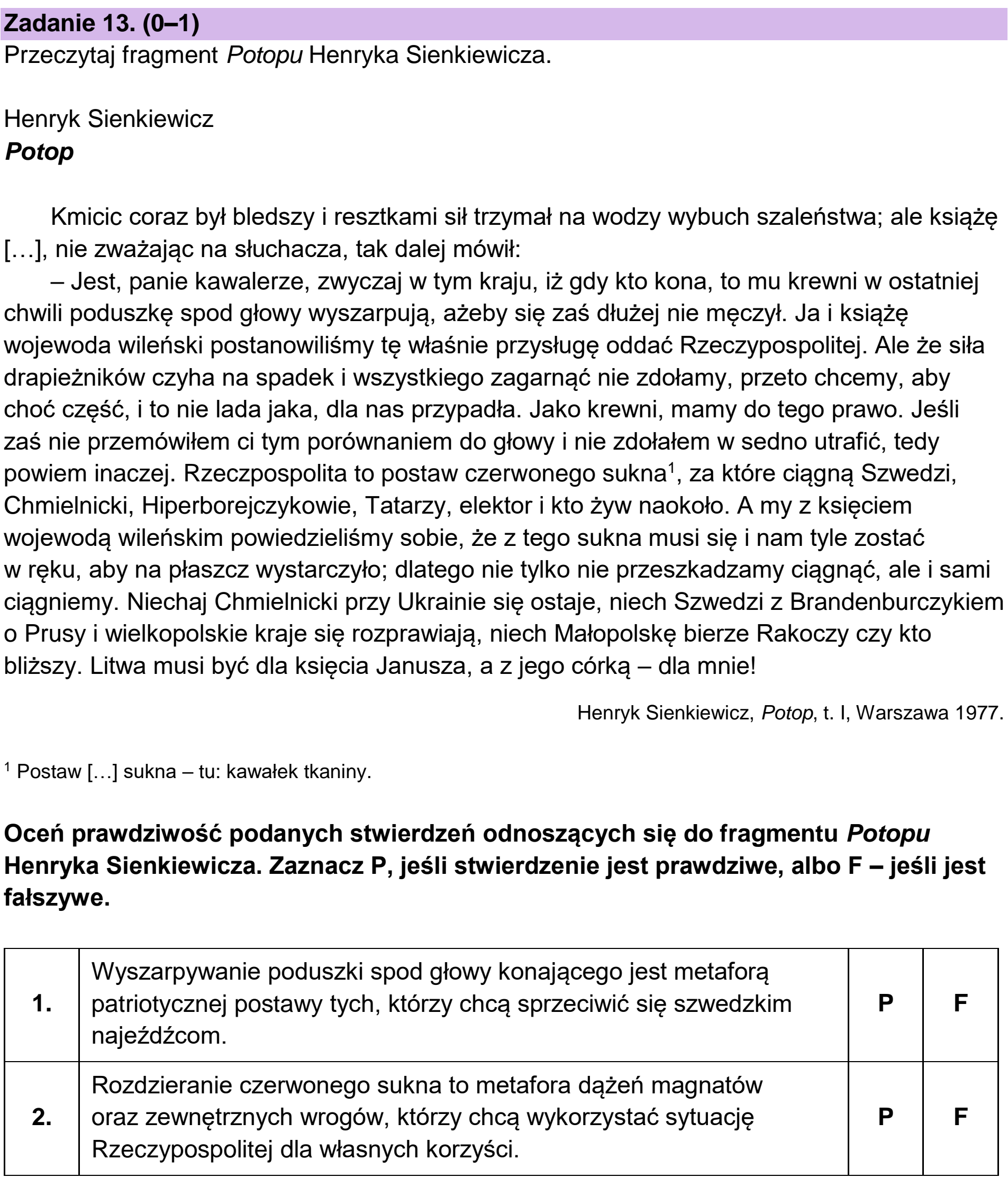 Matura, maj 2024, podgląd zadania 13