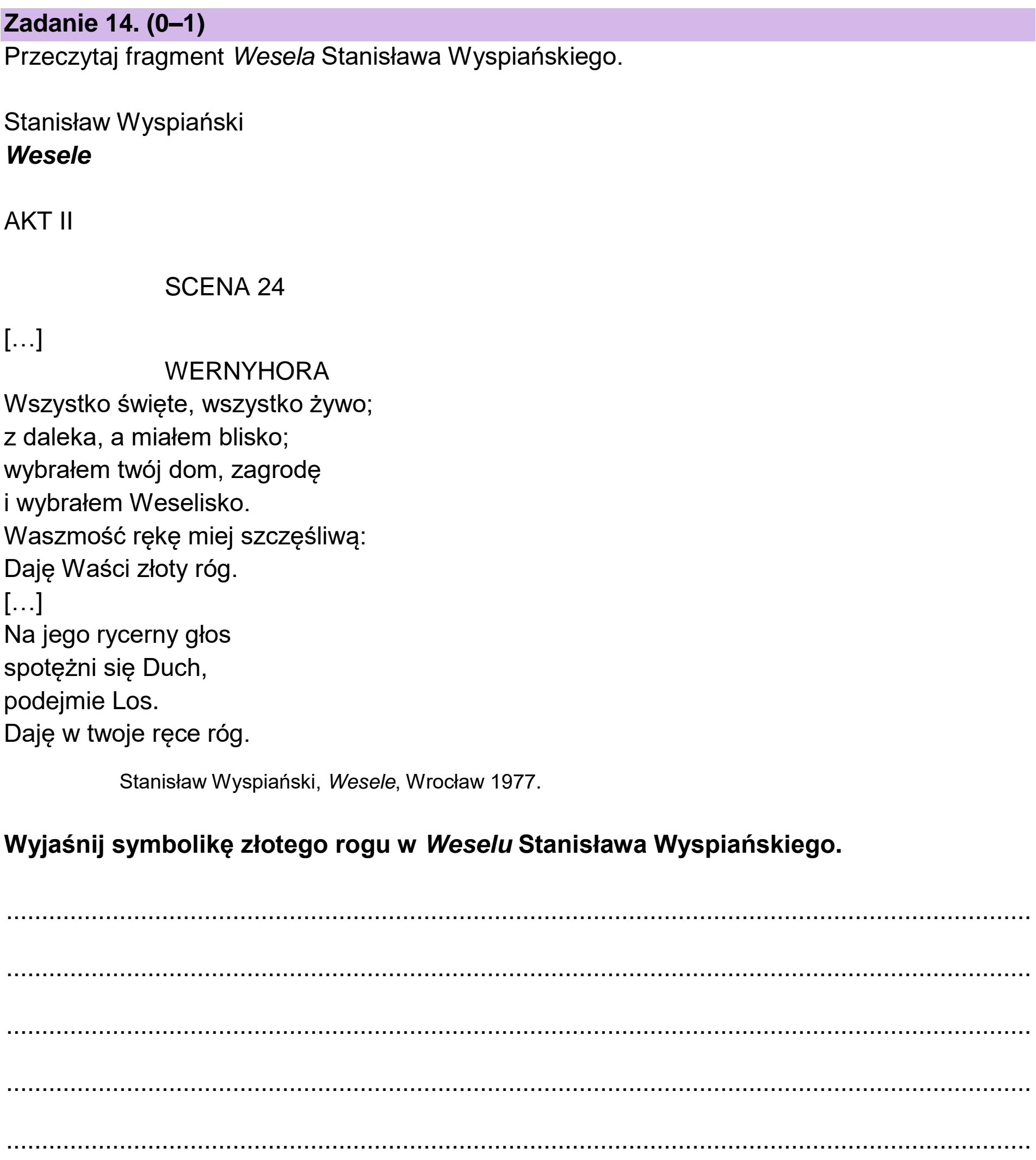 Matura, maj 2024, podgląd zadania 14