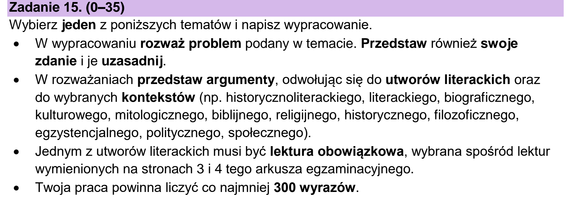 Matura, maj 2025, odpowiedź do zadania 15