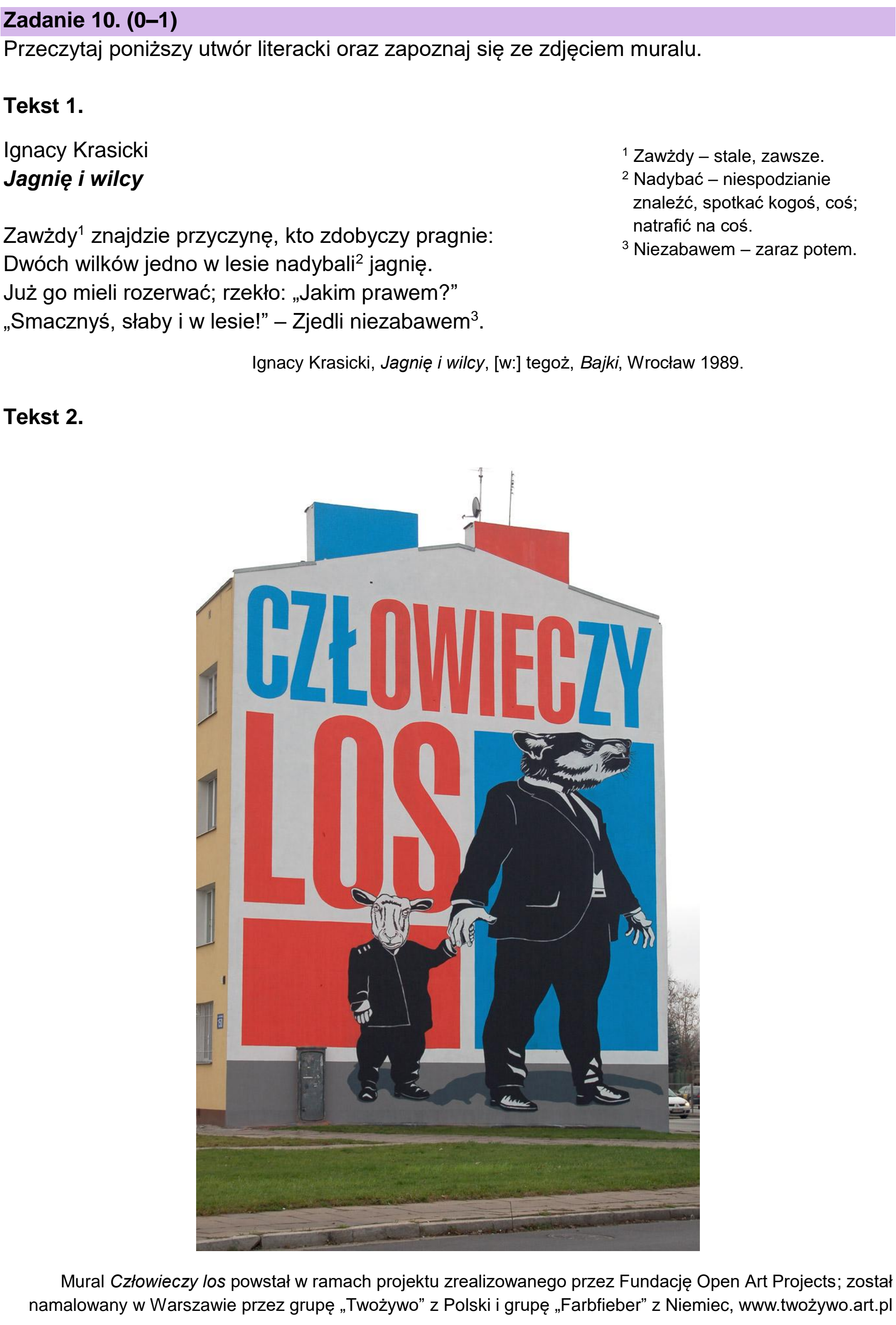 Matura, maj 2026, podgląd zadania 10, fragment 1