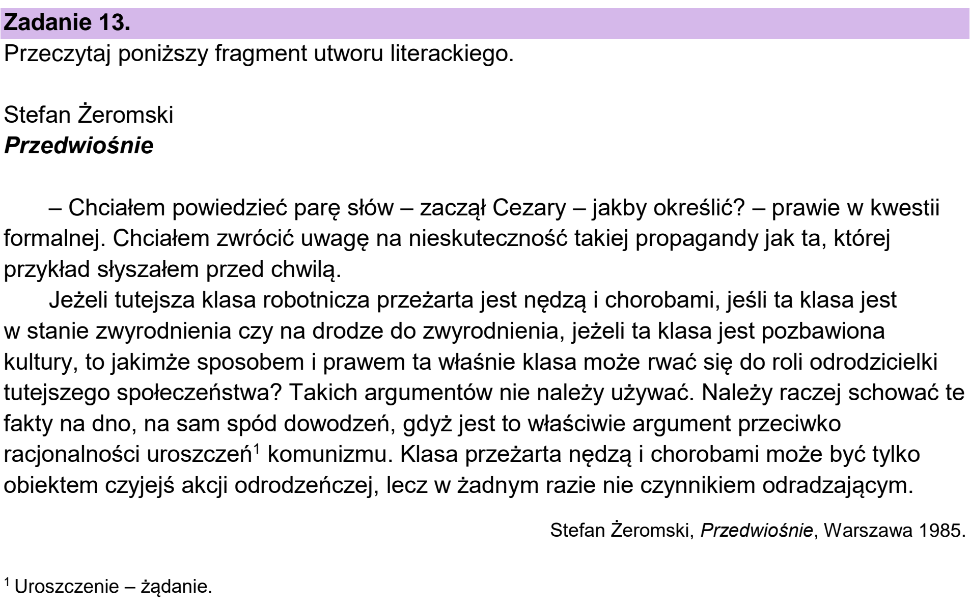 Matura, maj 2026, wstęp zadania 13