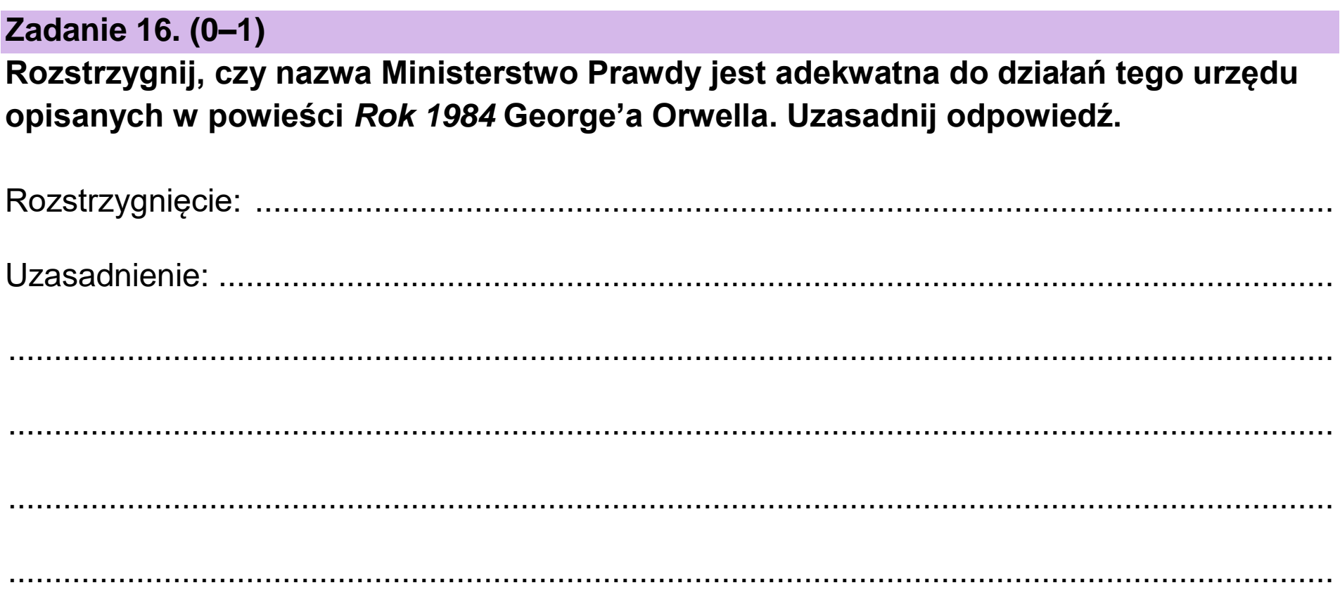 Matura, maj 2026, podgląd zadania 16