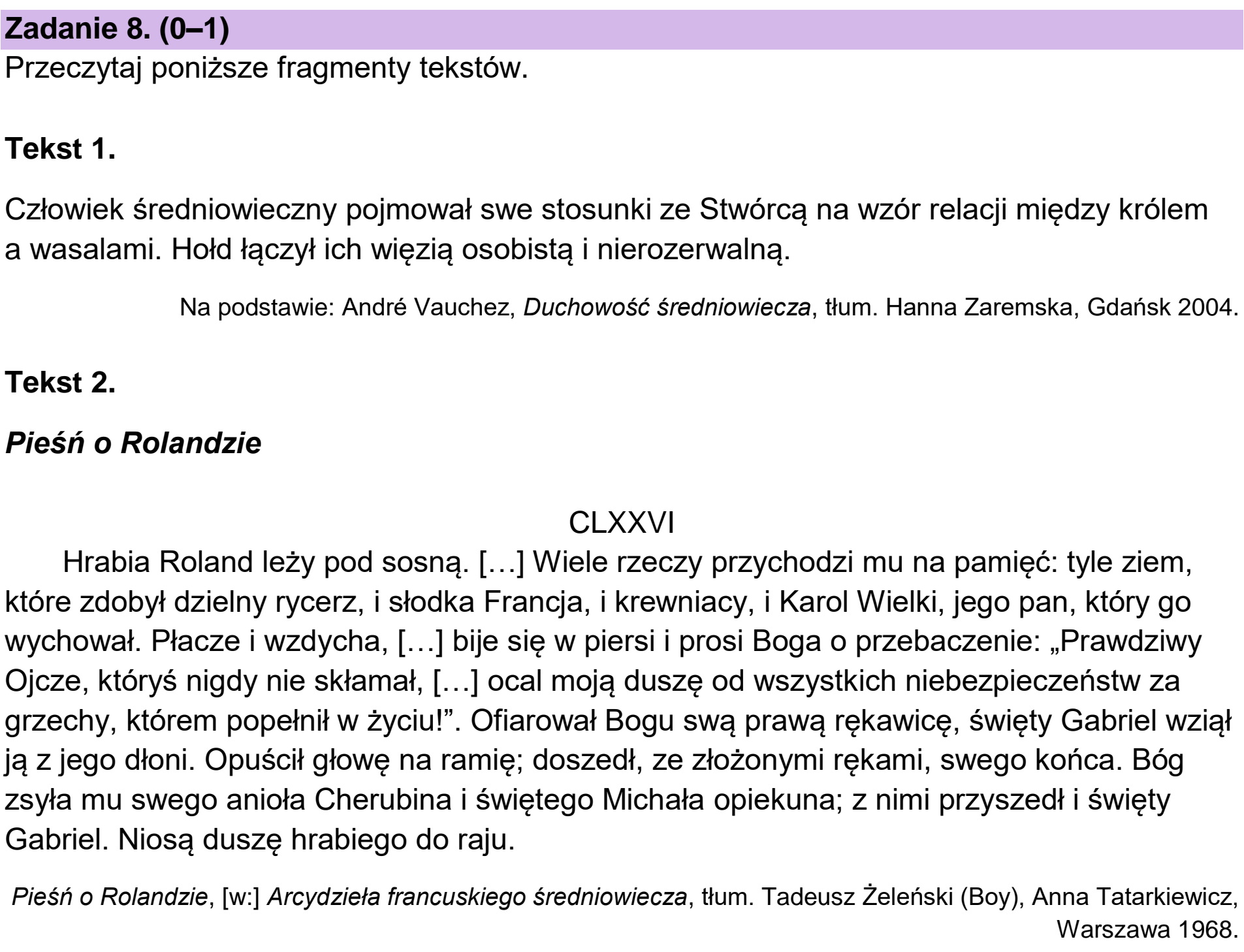 Matura, maj 2026, podgląd zadania 8, fragment 1