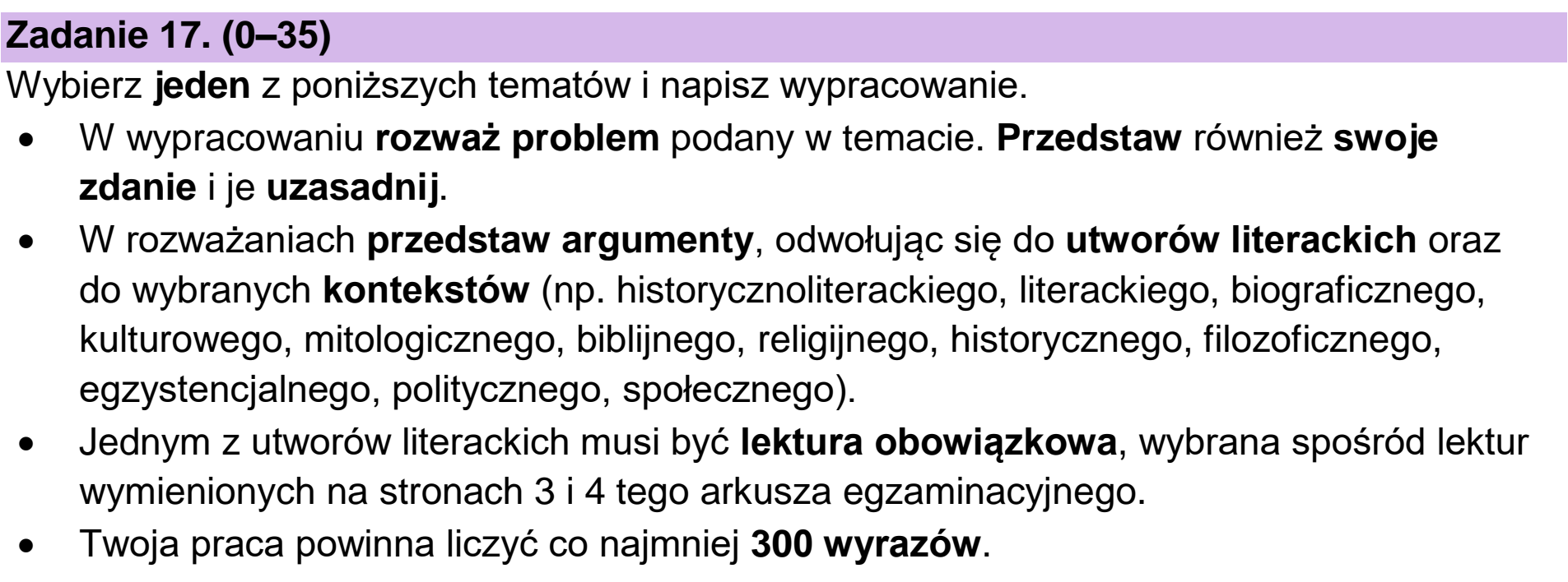 Matura, maj 2026, podgląd zadania 17