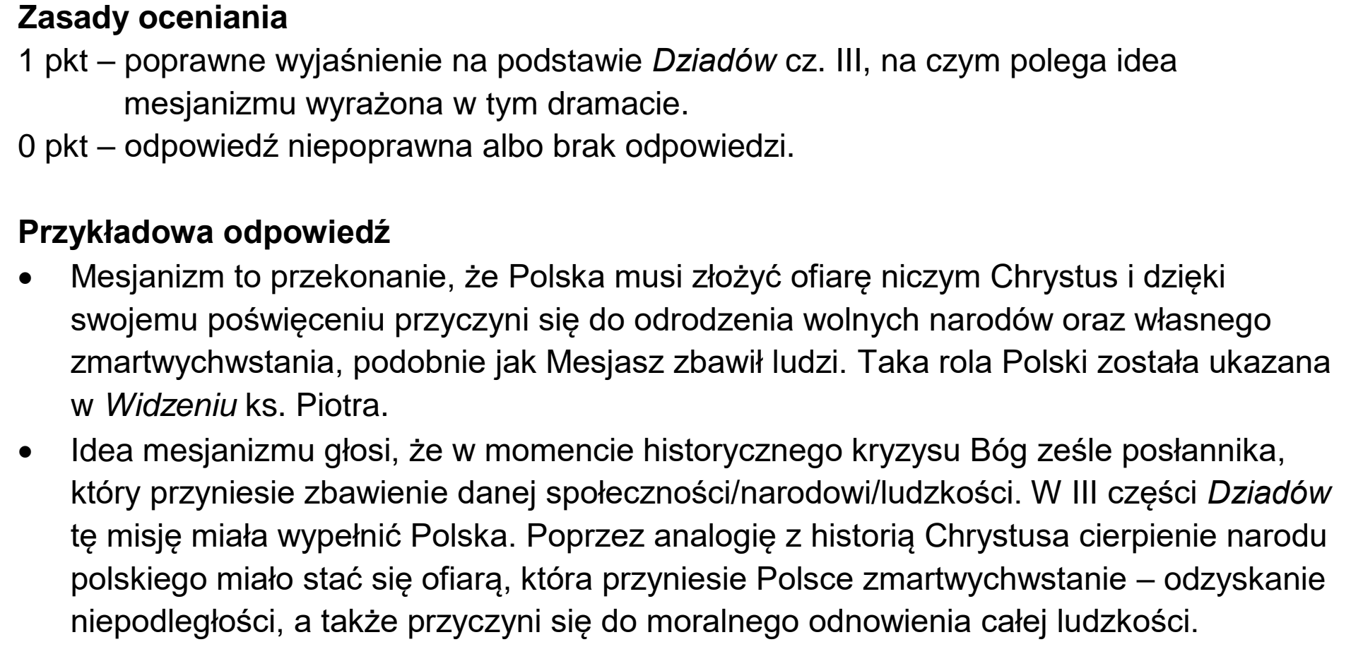 Matura próbna, marzec 2026, odpowiedź do zadania 10