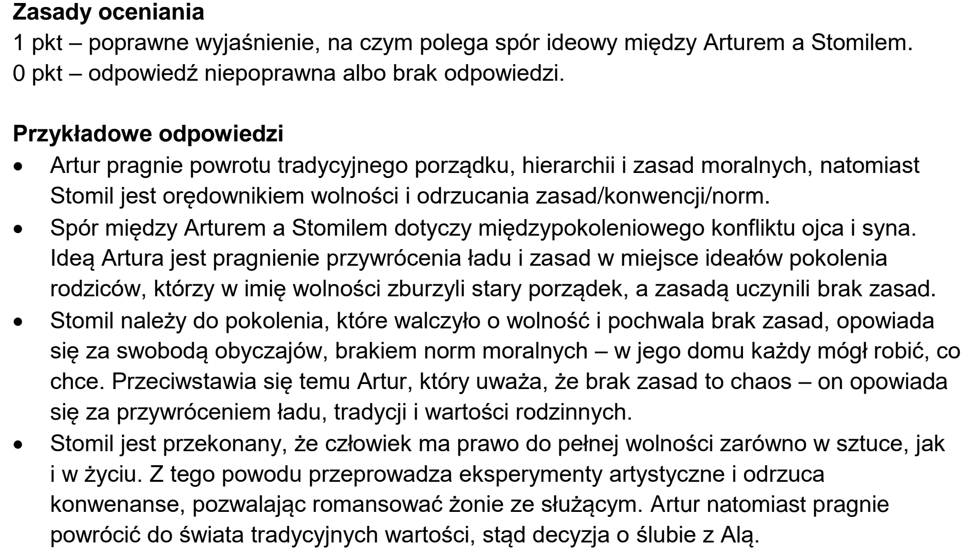 Matura próbna, marzec 2026, odpowiedź do zadania 16