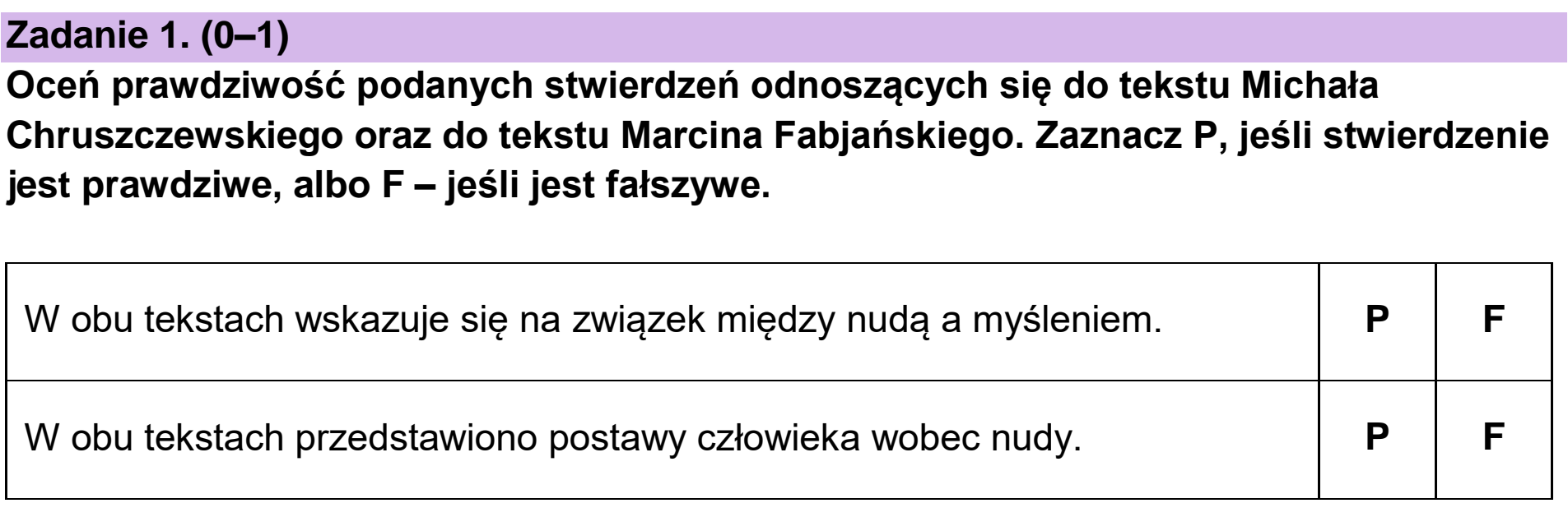 Matura próbna, marzec 2026, podgląd zadania 1