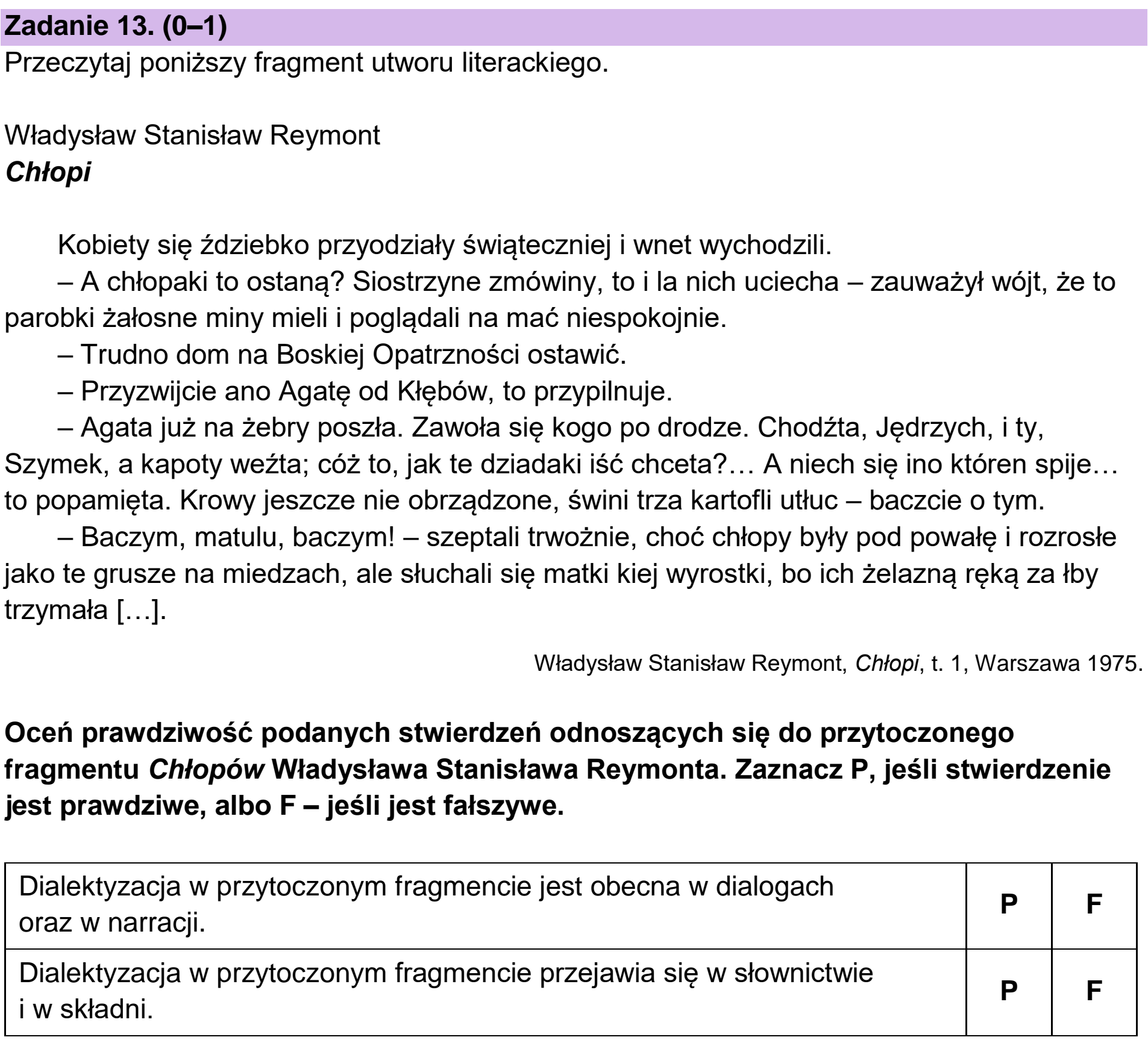 Matura próbna, marzec 2026, podgląd zadania 13