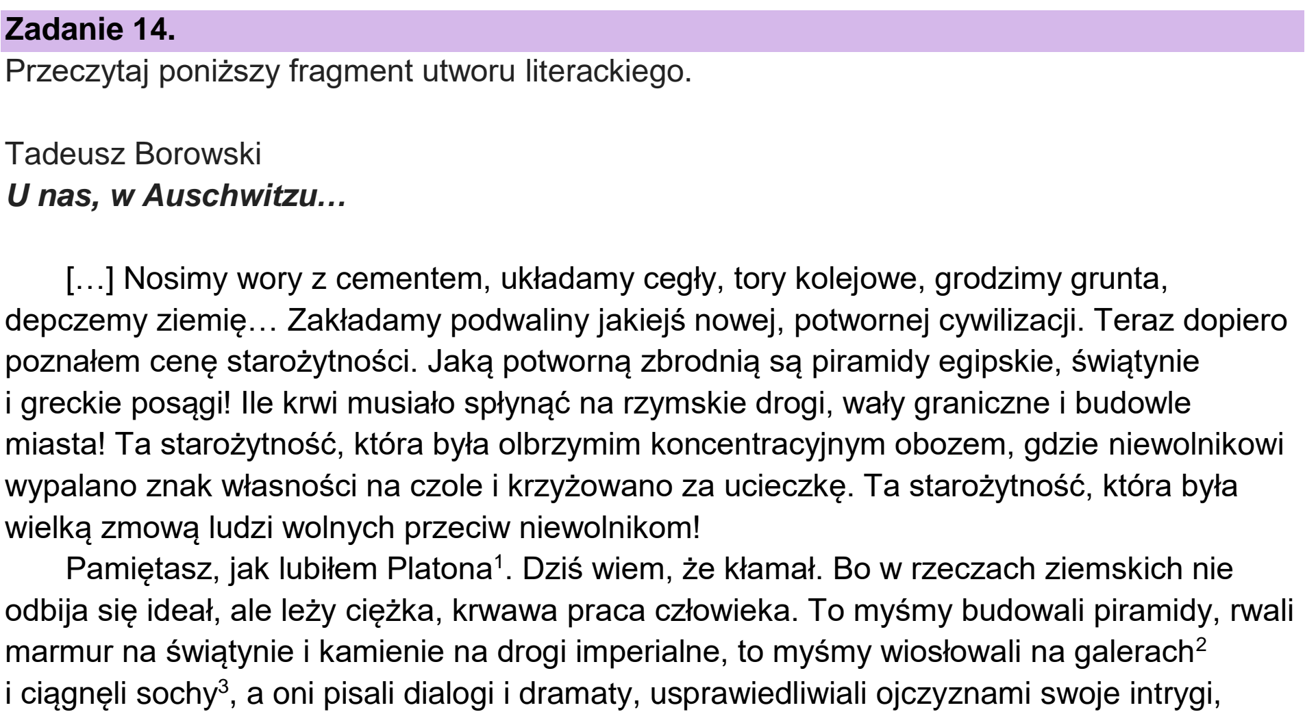 Matura próbna, marzec 2026, wstęp zadania 14, fragment 1