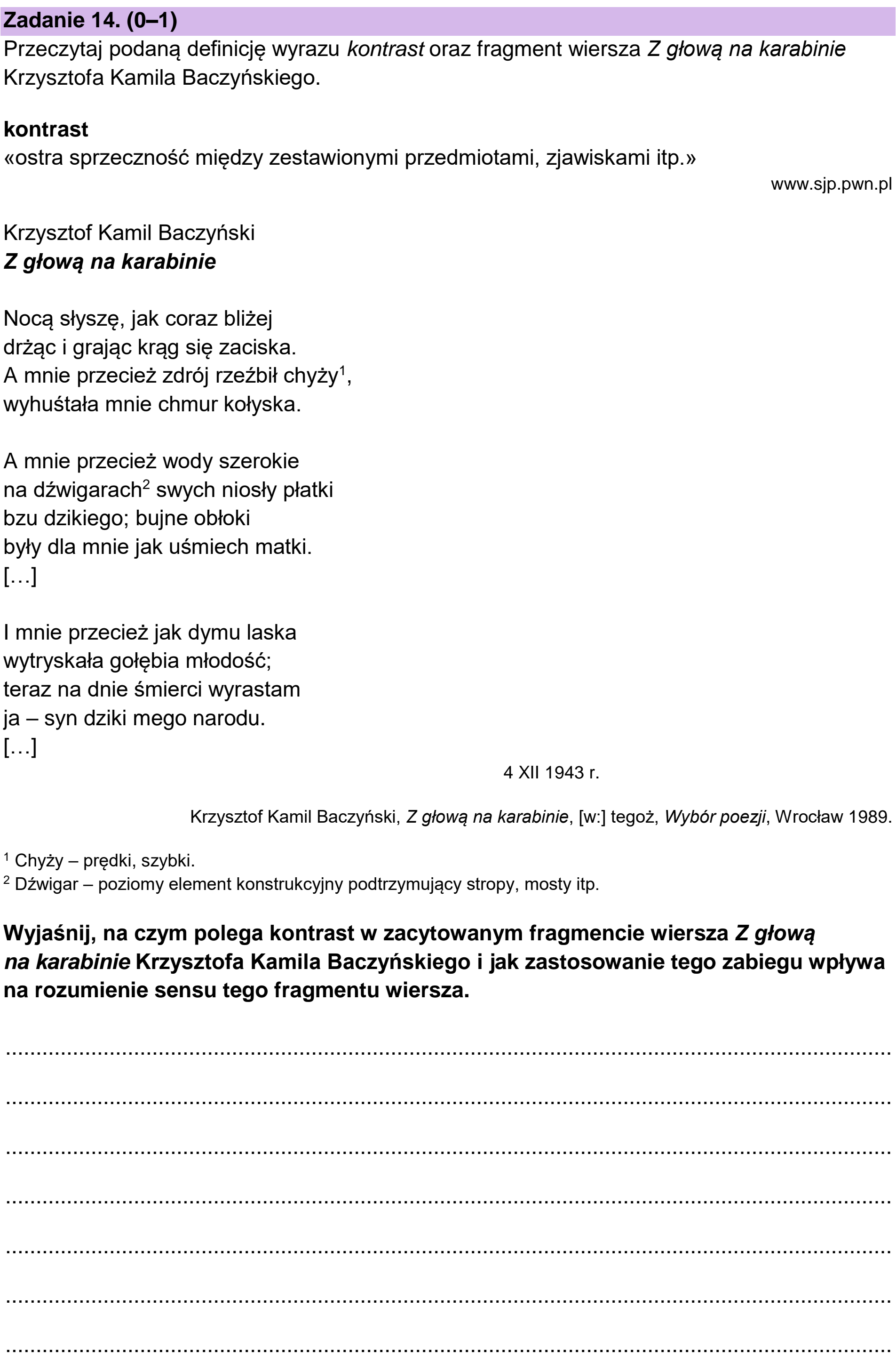 Matura próbna, wrzesien 2022, podgląd zadania 14