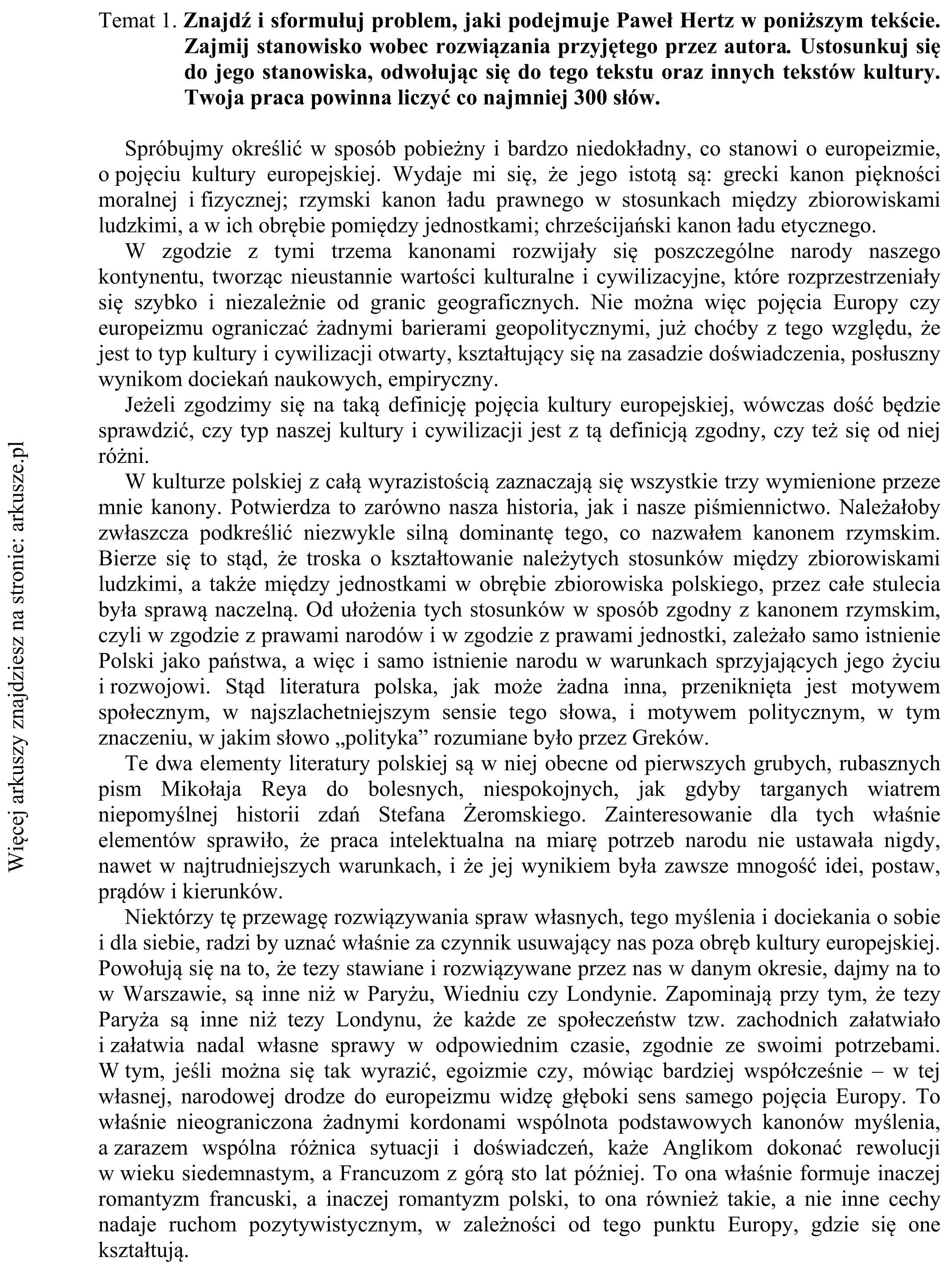 Matura dodatkowa, czerwiec 2015, podgląd zadania 1, fragment 1