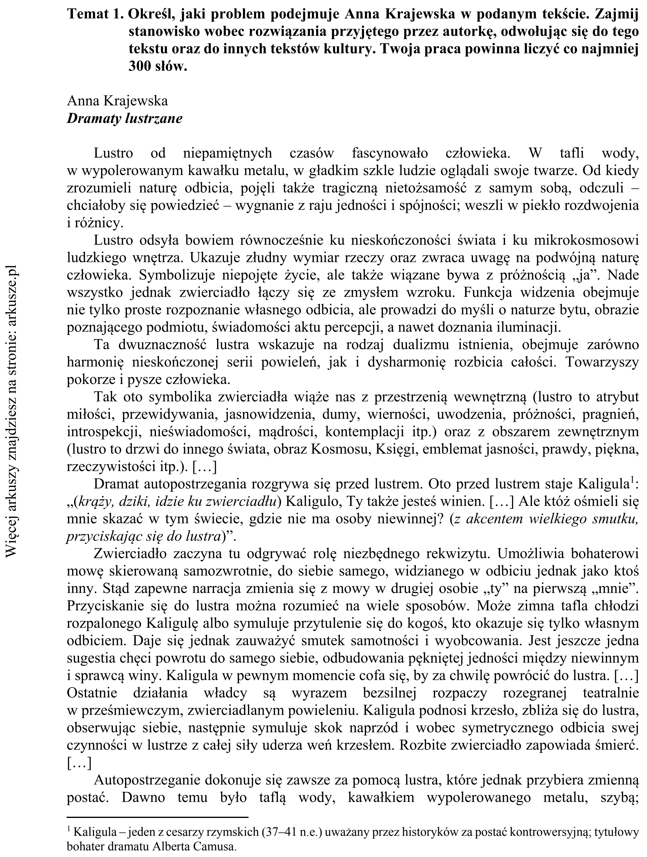 Matura dodatkowa, czerwiec 2017, podgląd zadania 1, fragment 1