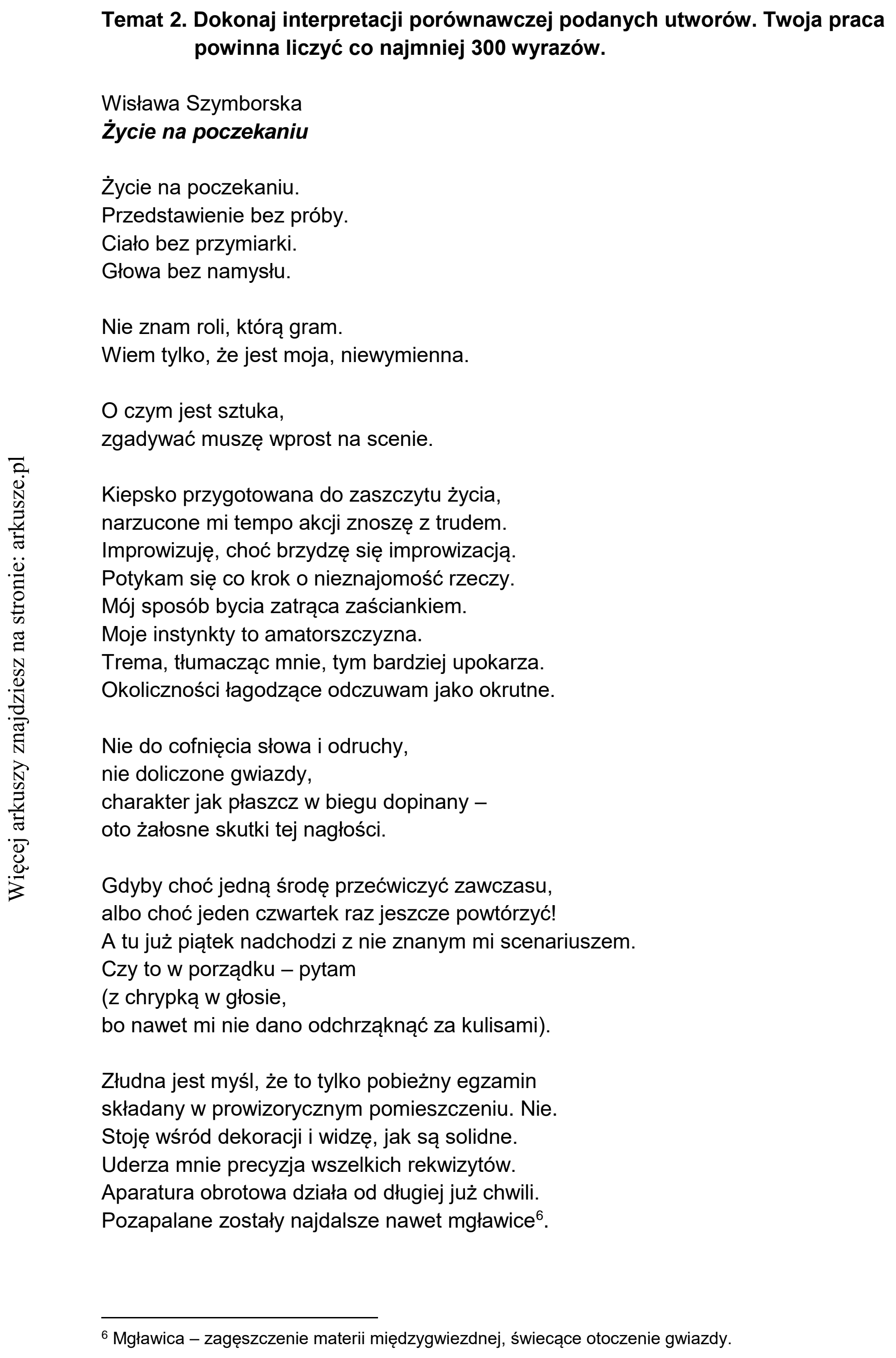 Matura dodatkowa, czerwiec 2022, podgląd zadania 2, fragment 1