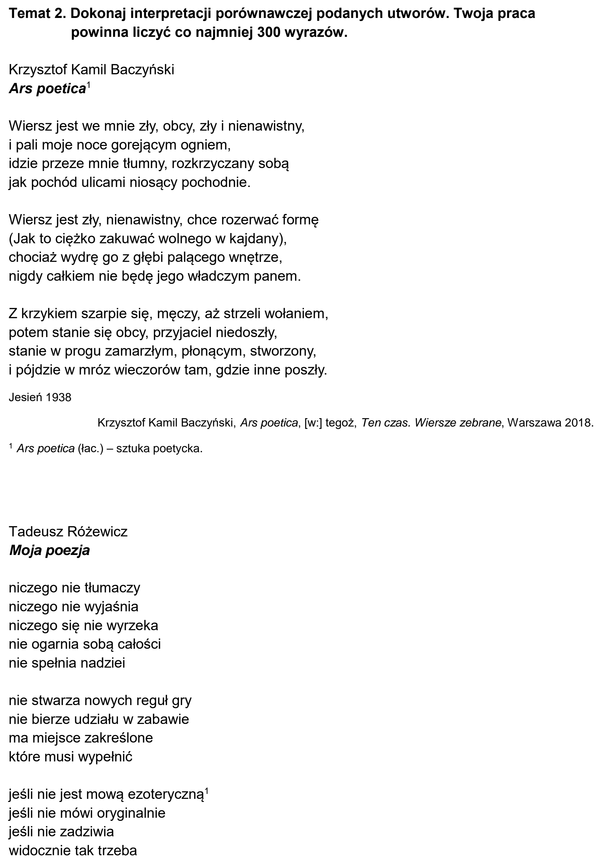 Matura dodatkowa, czerwiec 2023, podgląd zadania 2, fragment 1