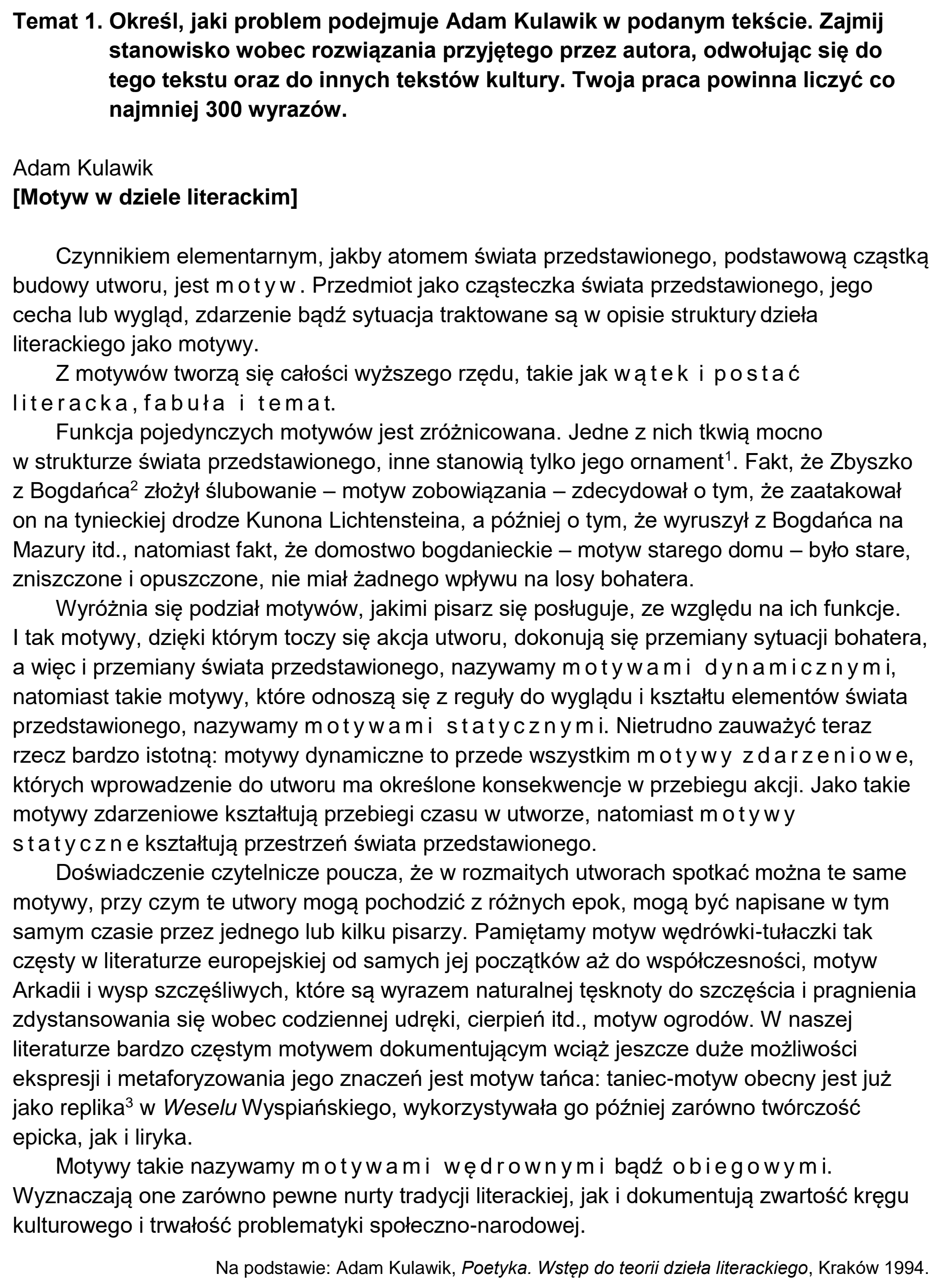 Matura dodatkowa, czerwiec 2024, podgląd zadania 1, fragment 1